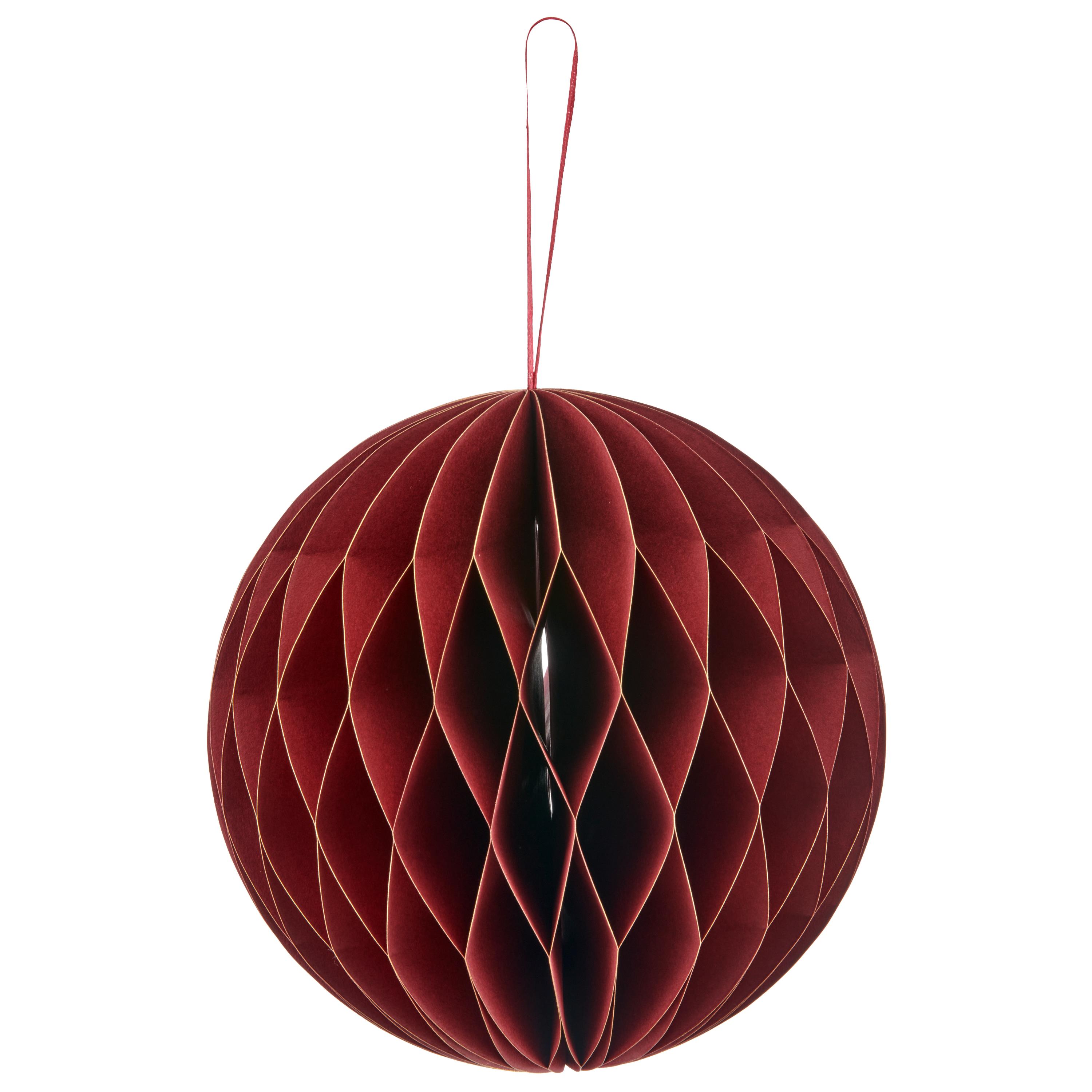 Gasper Papierhänger Kugel DÖRTE ca. H20 cm, D20 cm in 30 dunkelrot, Lampe, Zubehör, Ornament