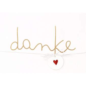 Schleifchenkarte DANKE in Danke, danke, herz, schriftzug, banner, anker