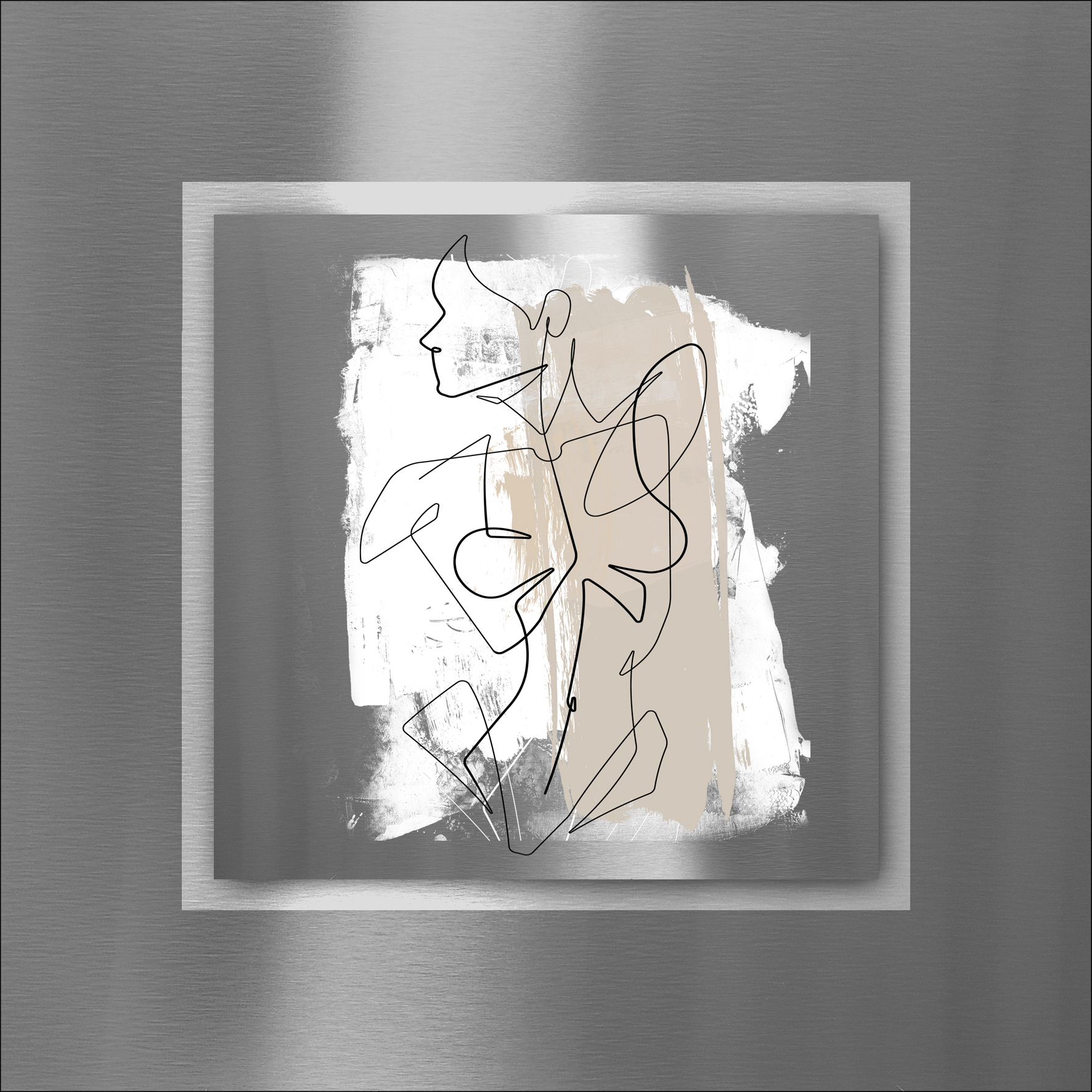 ProArt Double-Alu -Dibond bedruckt mit Aufsatz aus Dibond 50x50cm Figure Lines I