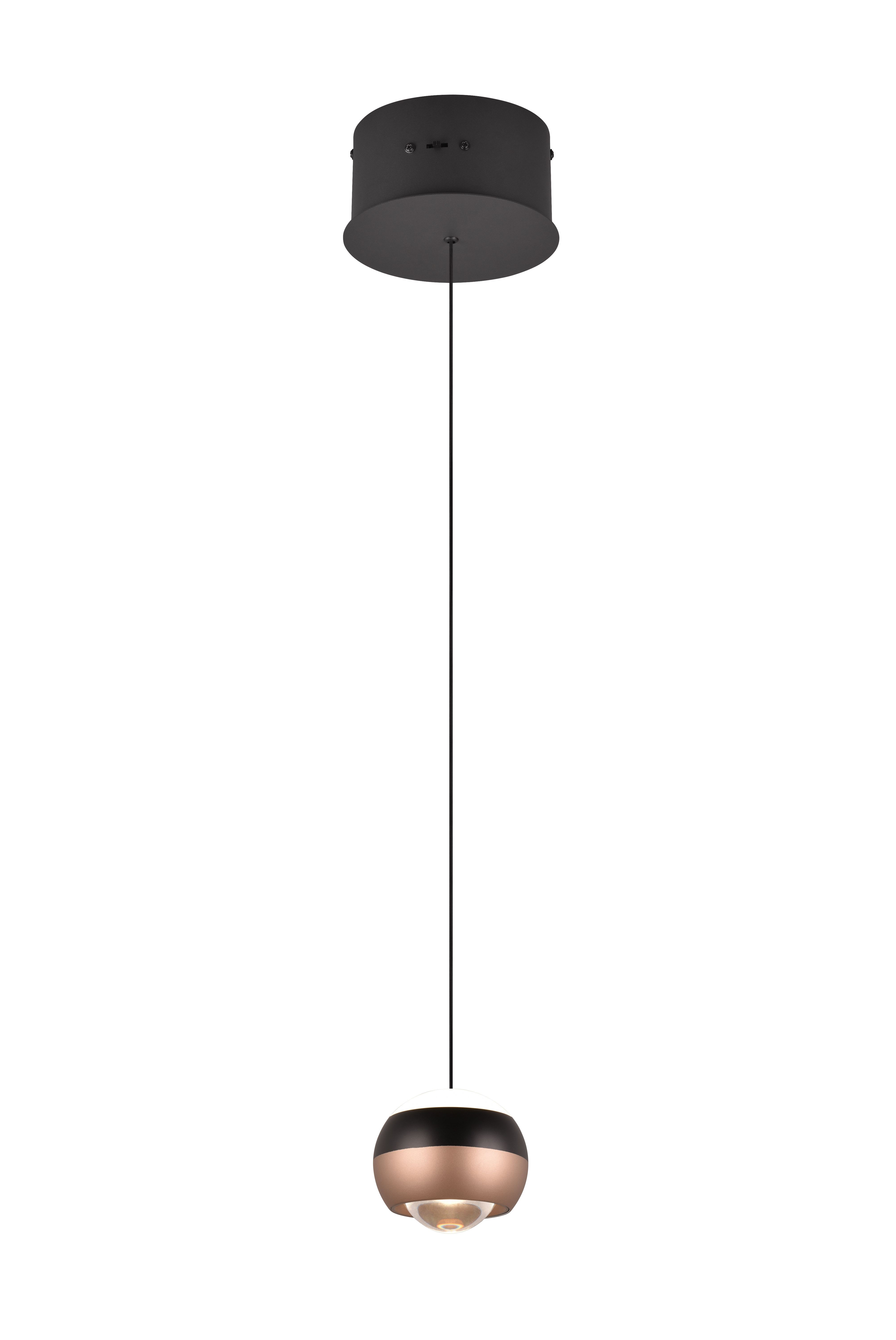 Trio Select LED-Pendelleuchte ORBIT 1-flammig in Farbe schwarz matt, Kunststoff weiß