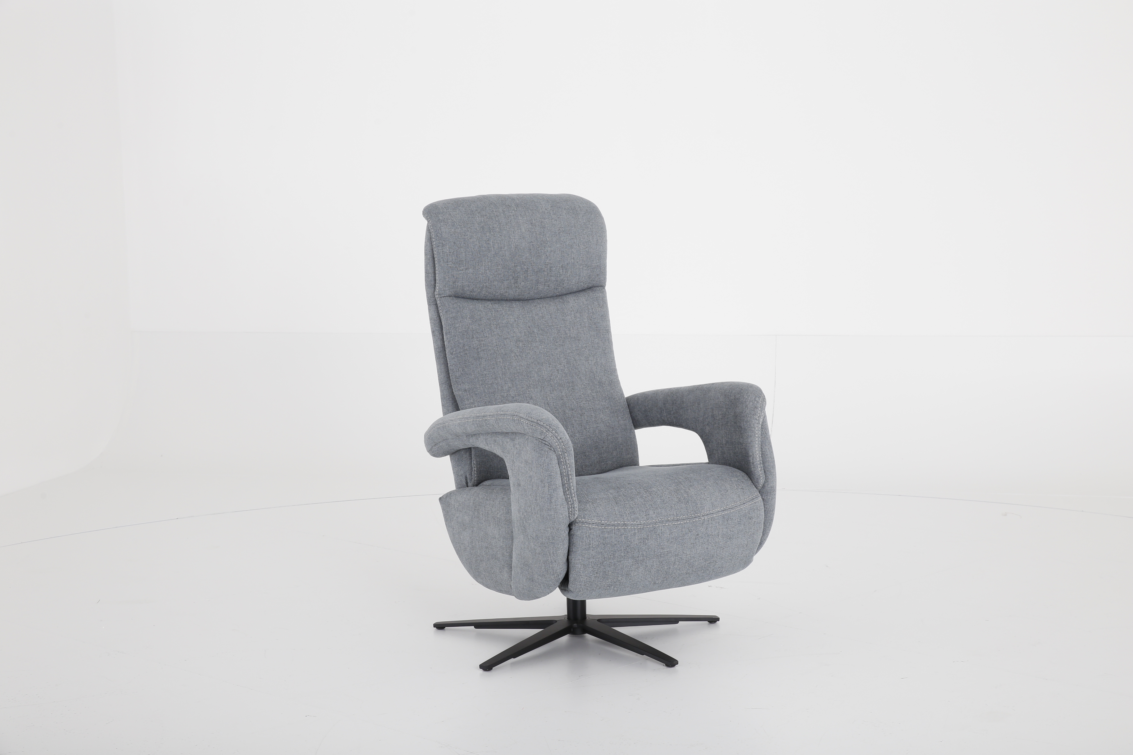 Modulmaster Sessel OS-PP1175 Grau OrthoSedis Relaxsessel in Stoff Milan steel mit Sternfuß