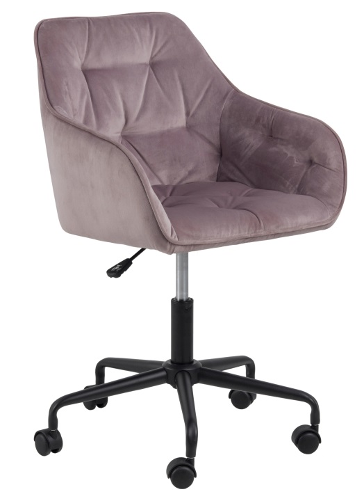 Actona Schreibtischstuhl BROOKE in Vic Stoff dusty rose, Gestell matt schwarz