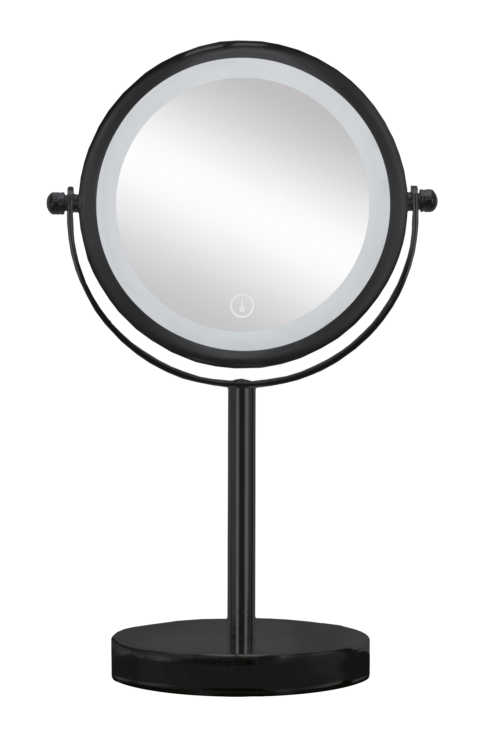 Kleine Wolke Kosmetikspiegel BRIGHT MIRROR ca. 17,5x12cm in Farbe Schwarz Kleine Wolke Kosmetikspiegel BRIGHT MIRROR ca. 17,5x12cm in Farbe Schwarz, Make-up-Spiegel, LED-Ring, runder Spiegel, Standspiegel, Berührungssensor