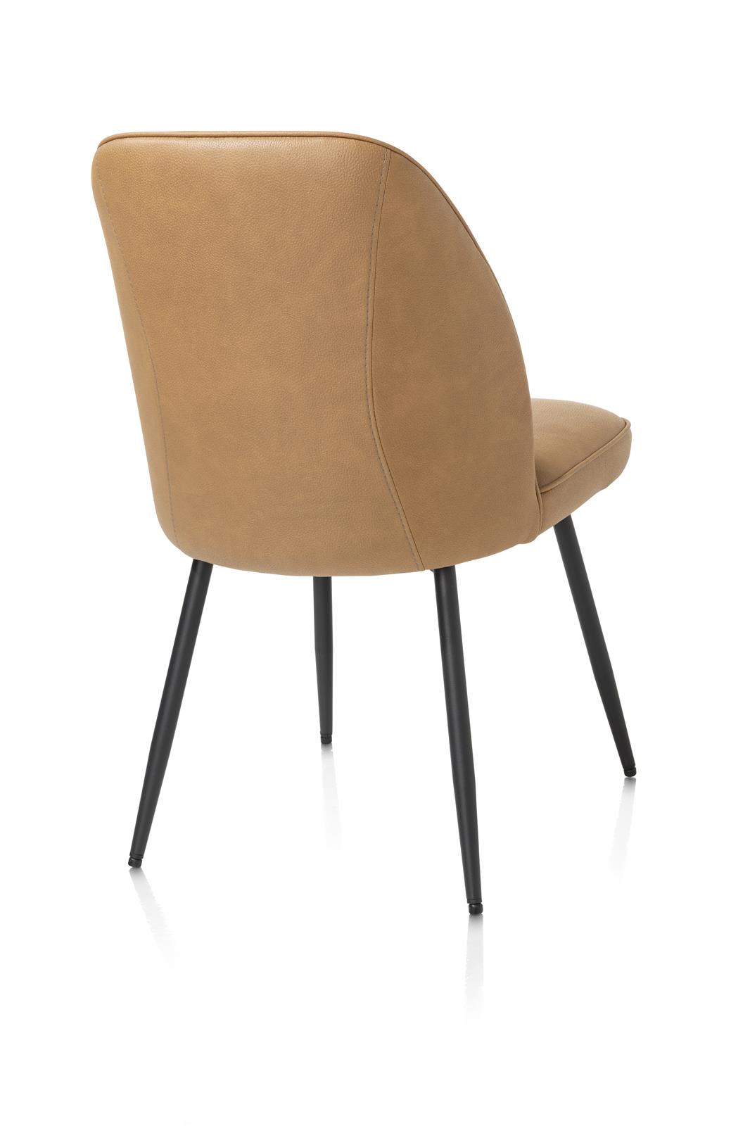 Henders & Hazel Stuhl Leo Stoff Gelb, Stuhl, Beige, Lederlook, Kunstleder, Metallbeine