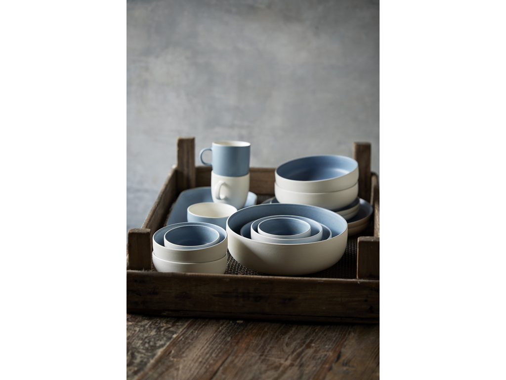 F&H Becher STUDIO ROUND NORTH 0,33 Liter in Farbe Matte white/Matte river