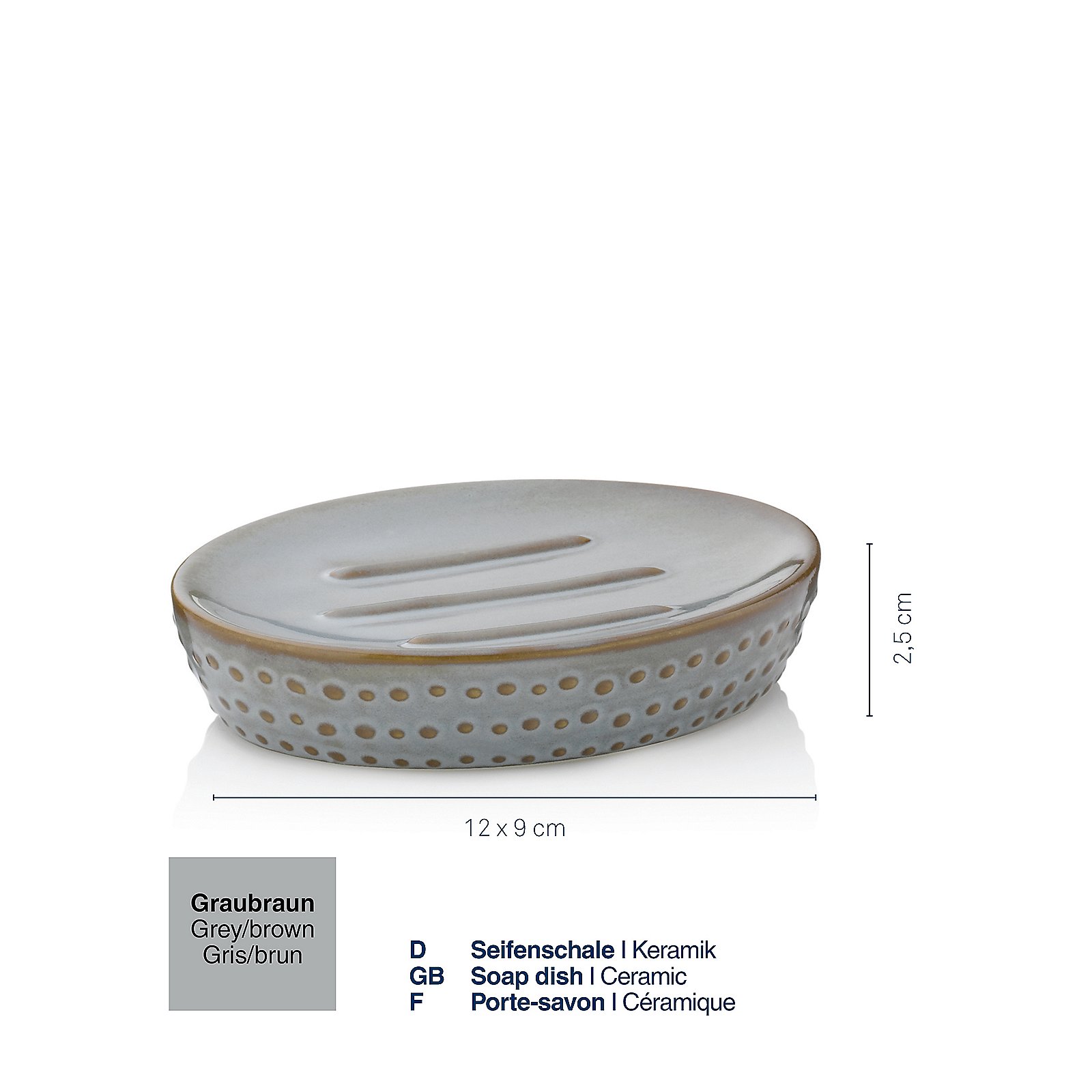 Kela Seifenschale Dots graubraun DOTS in Kela Seifenschale Dots graubraun DOTS in