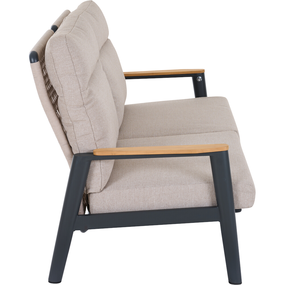 Lounge-Bank 2-sitzig CORTINA ca.B150 H97 T81 cm in Aluminium matt anthrazit Lounge-Bank 2-sitzig CORTINA ca.B150 H97 T81 cm in Aluminium matt anthrazit, Moebel, Stuhl, Sessel