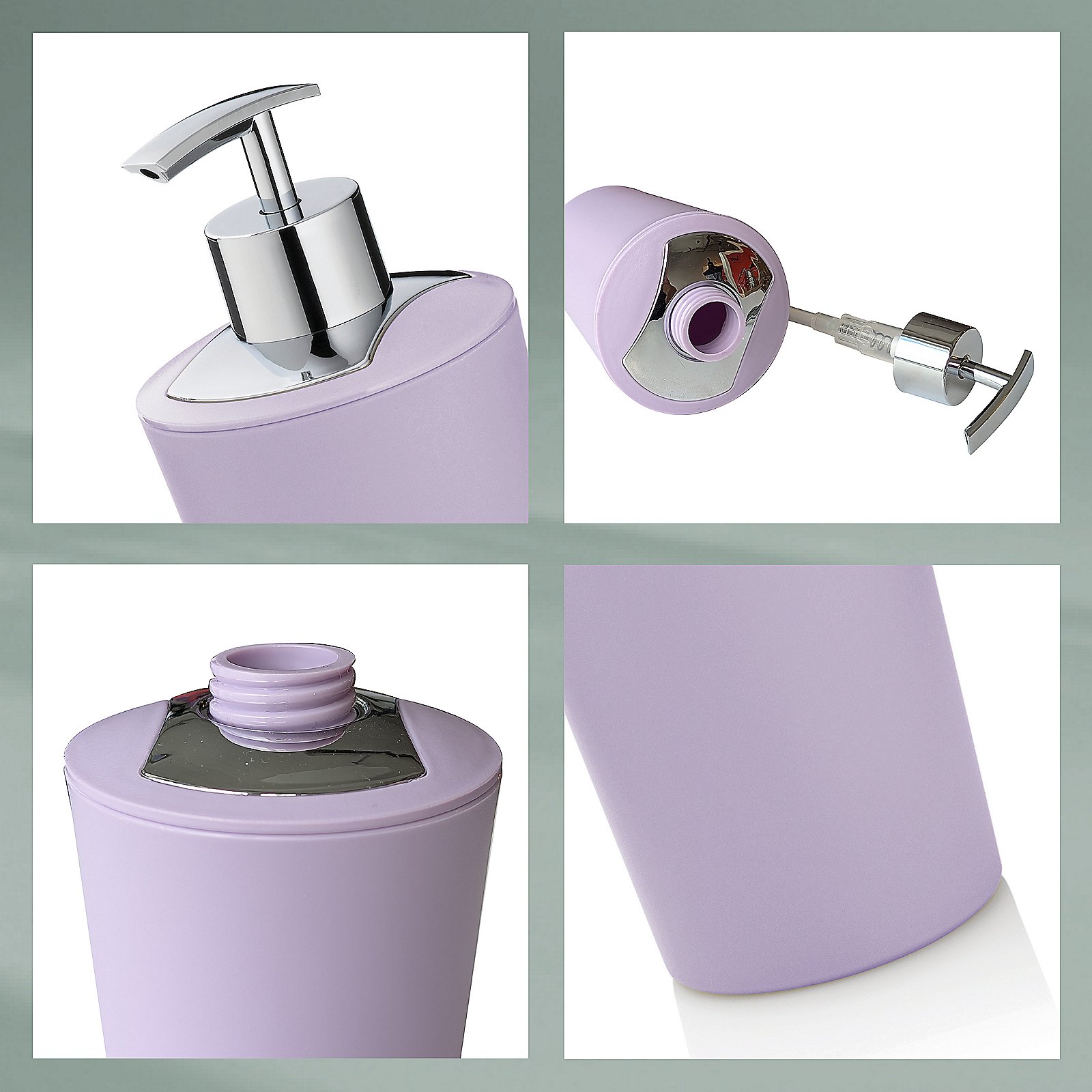 Kela Seifenspender Marta in Fb. pastell violet, Band, Sinken, Waschbeckenhahn