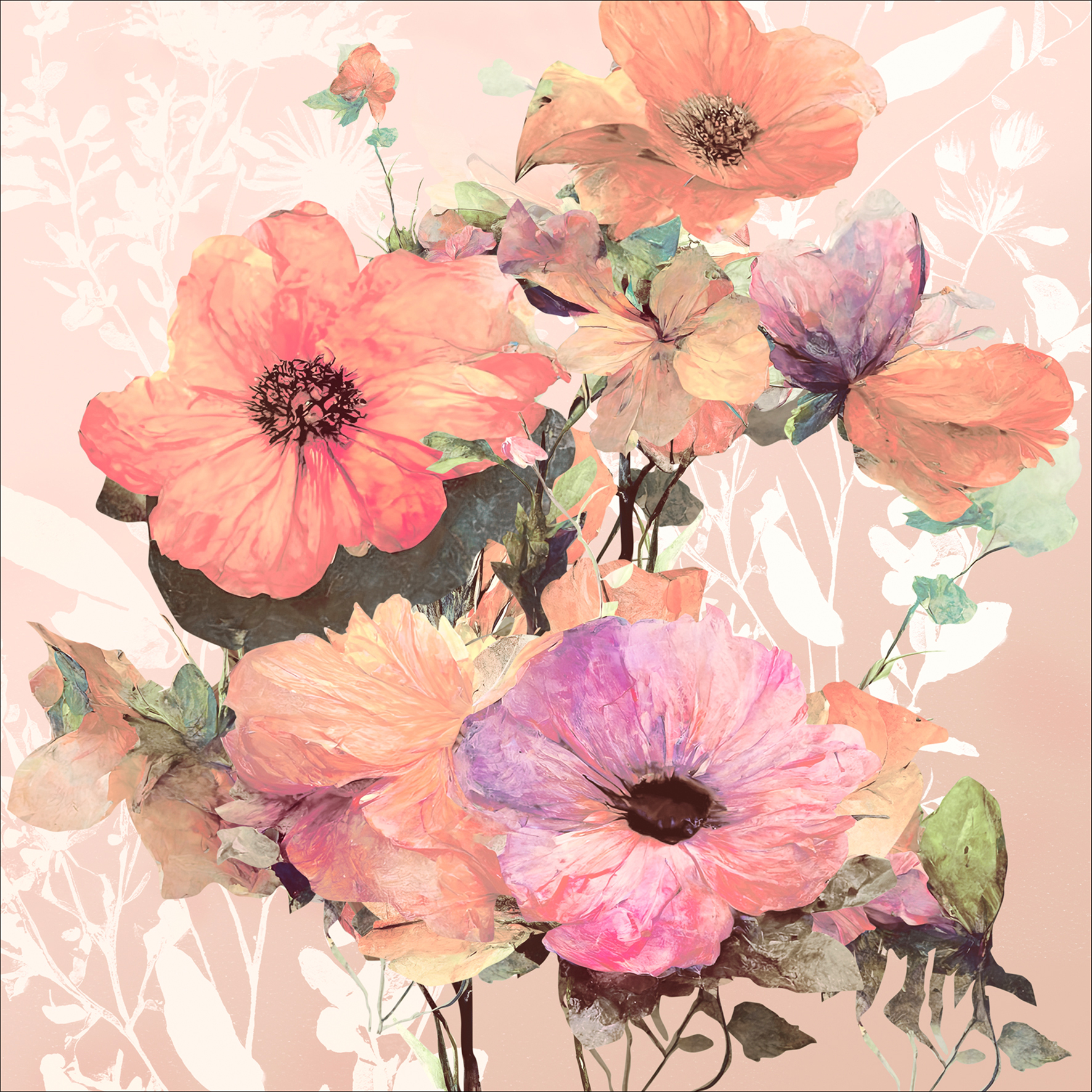 ProArt Alu-Art 50x50cm Watercolor Flowers VI