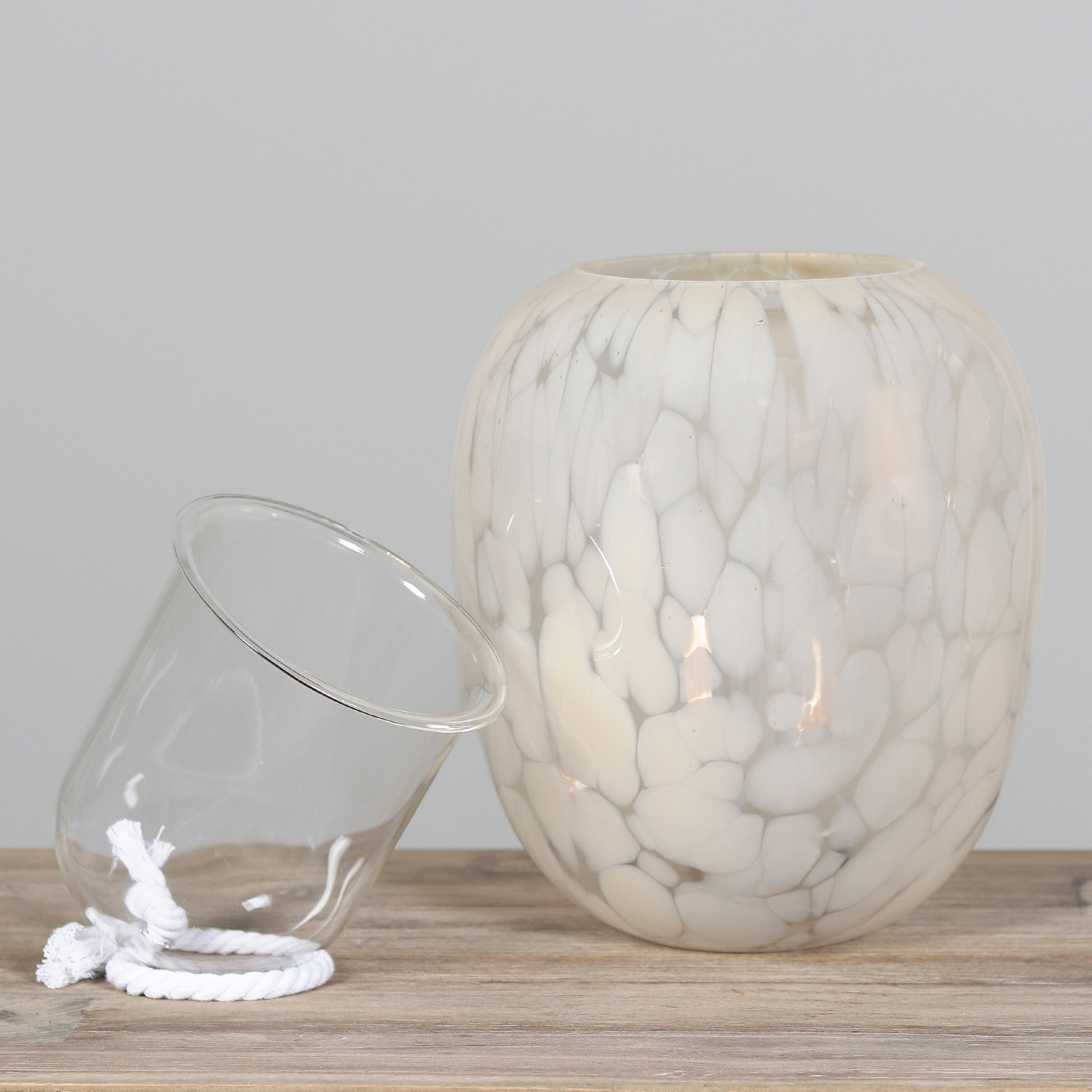 DPI Glasvasen in Farbe cream, Krug, Glas, Töpferei, Lampe