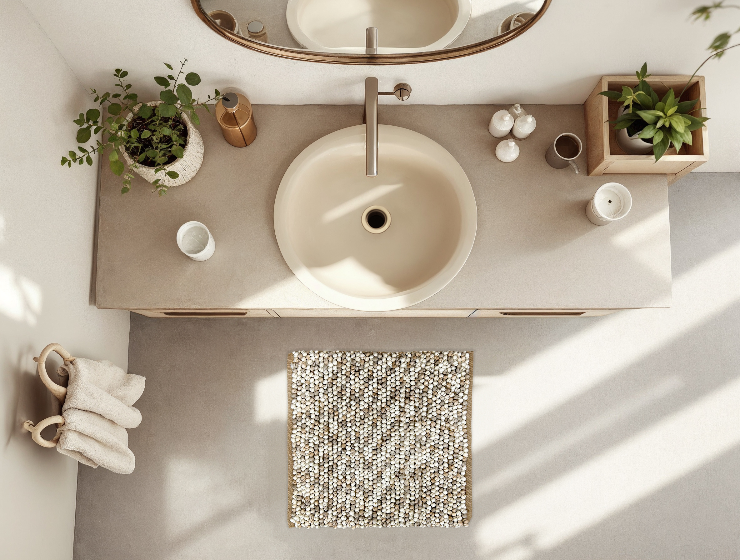 Heckettlane Badematte ca. 60x100cm in Farbe Natural, Becken, Pflanze, Sinken, Kleidung, Handschuh