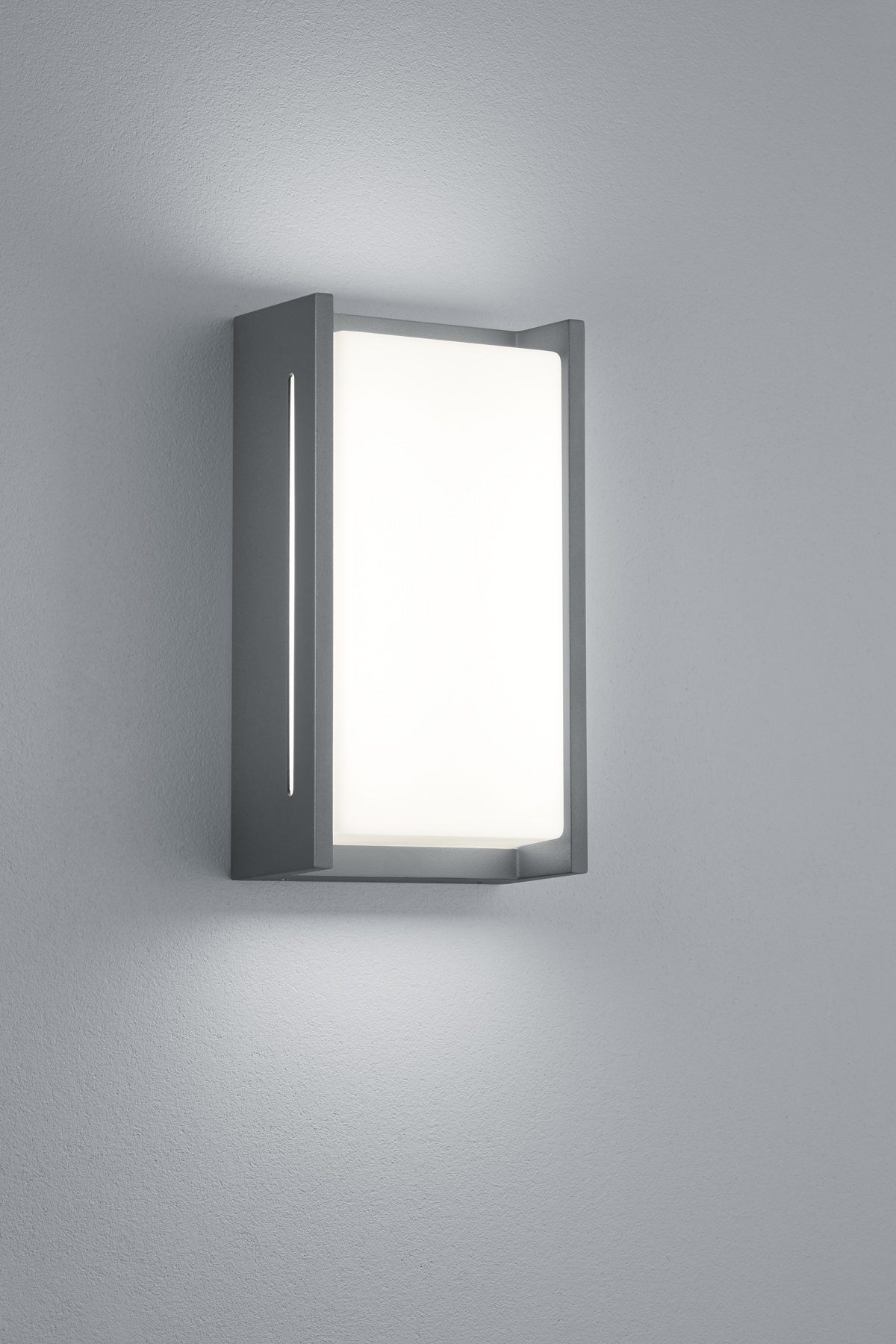 Trio LED-Wandleuchte INDUS in anthrazit, Glas Acryl weiß