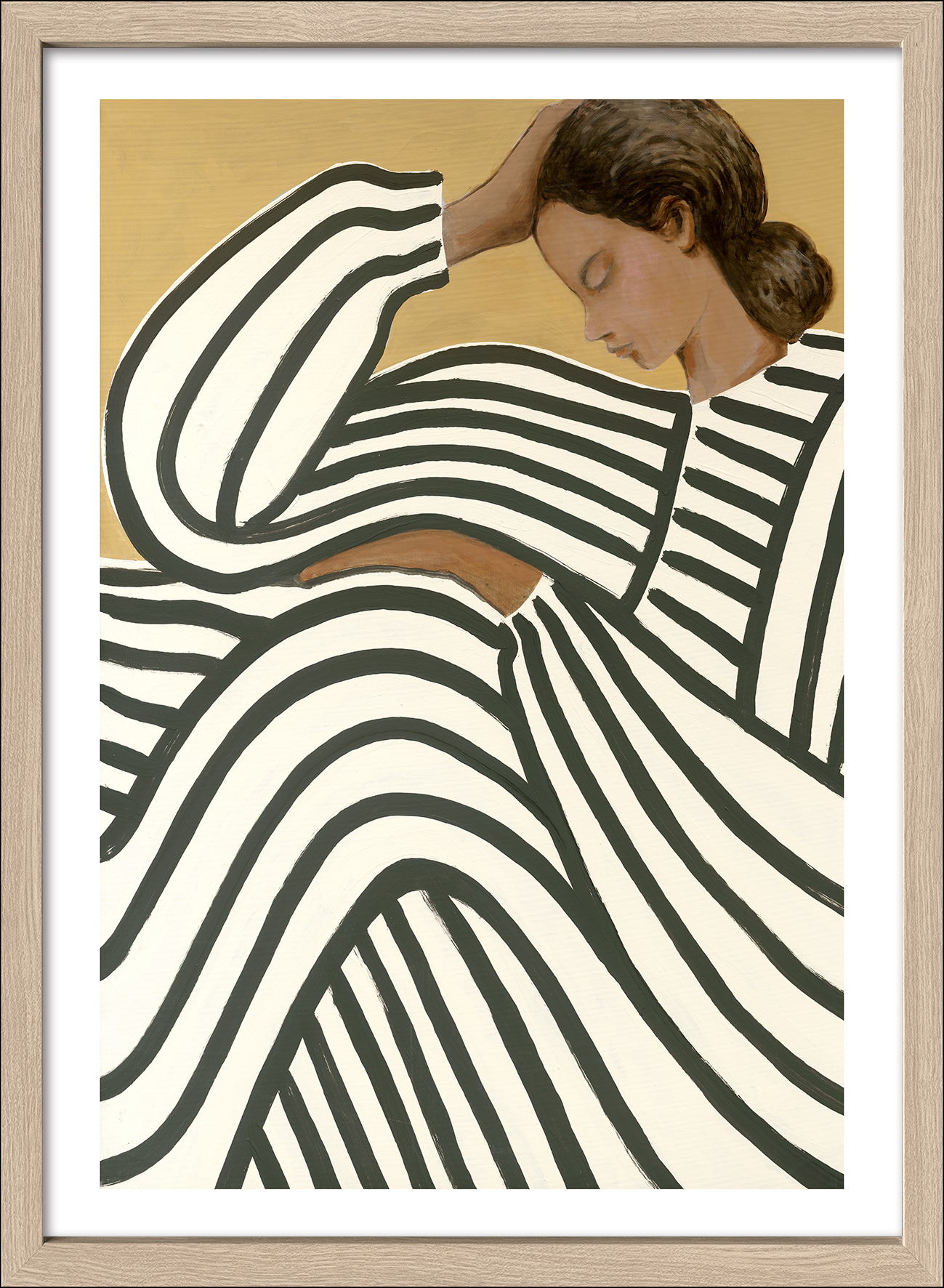 PRO ART Framed-Art Scandic Living 75x55cm Striped Woman PRO ART Framed-Art Scandic Living 75x55cm Striped Woman