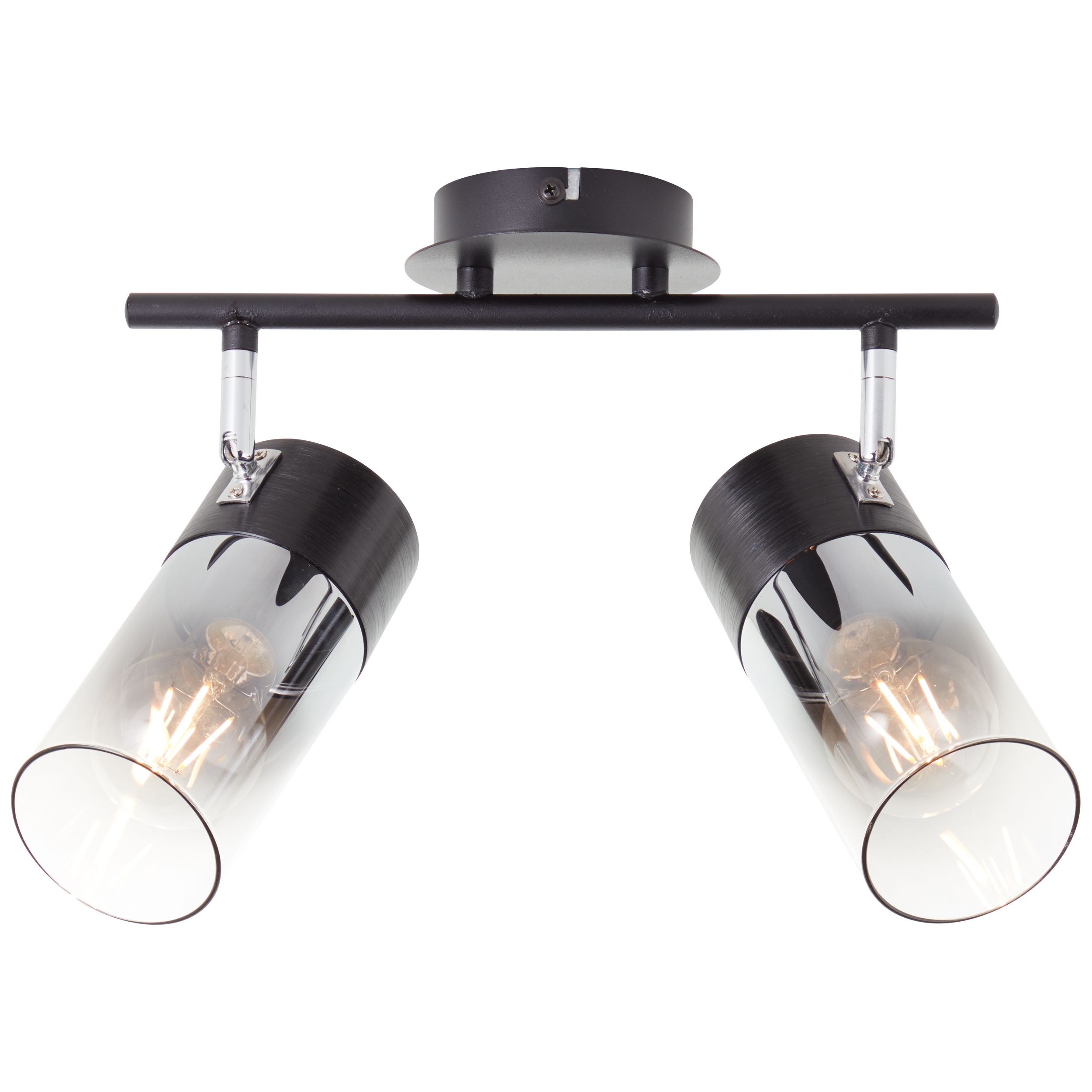 Brilliant Spot ALIA 2-flammig in Metall schwarz/Rauchglas