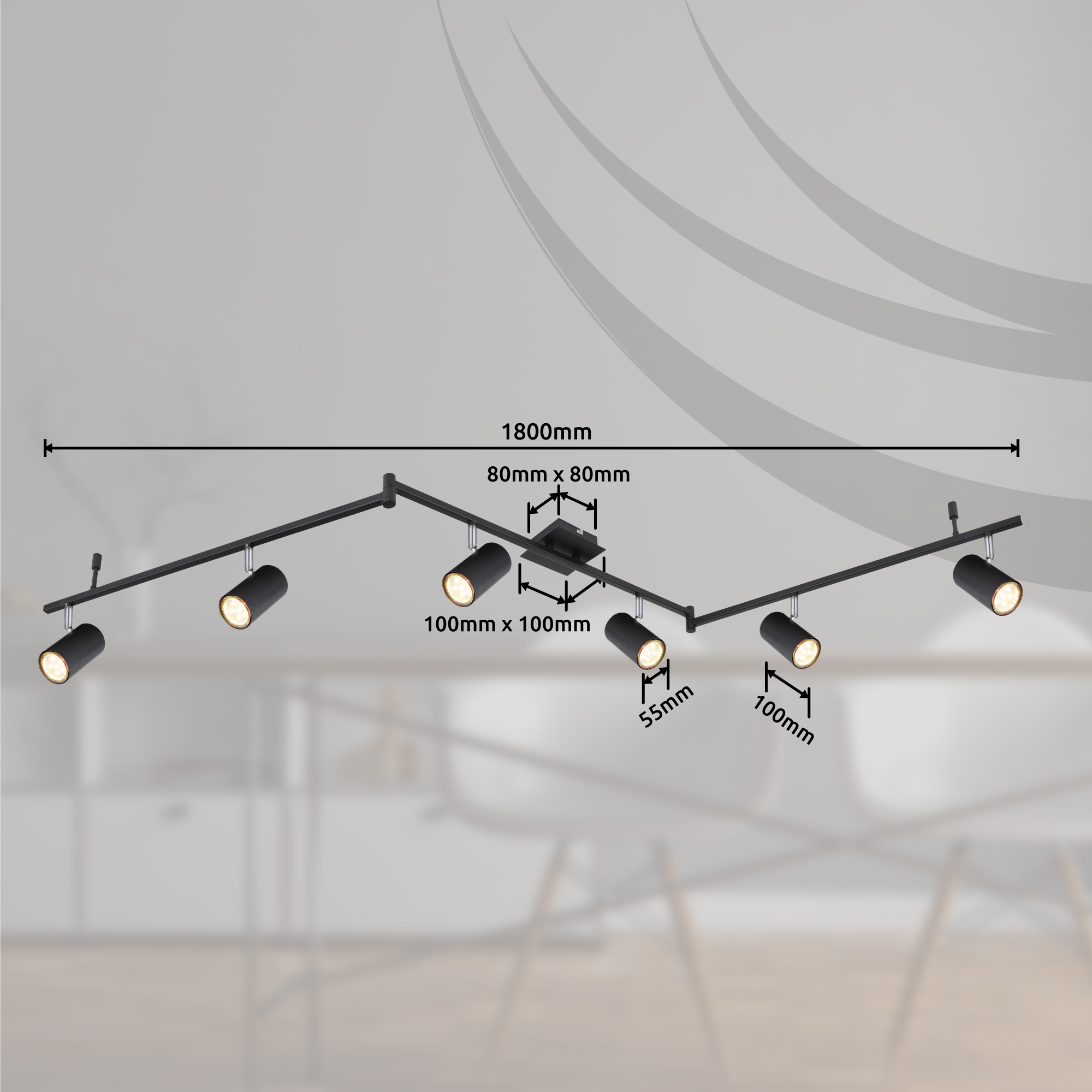 Strahler in Fb. Schwarz Matt Strahler in Fb. Schwarz Matt, Deckenleuchte, Track Lighting, Schwarz, Metall, Halterung