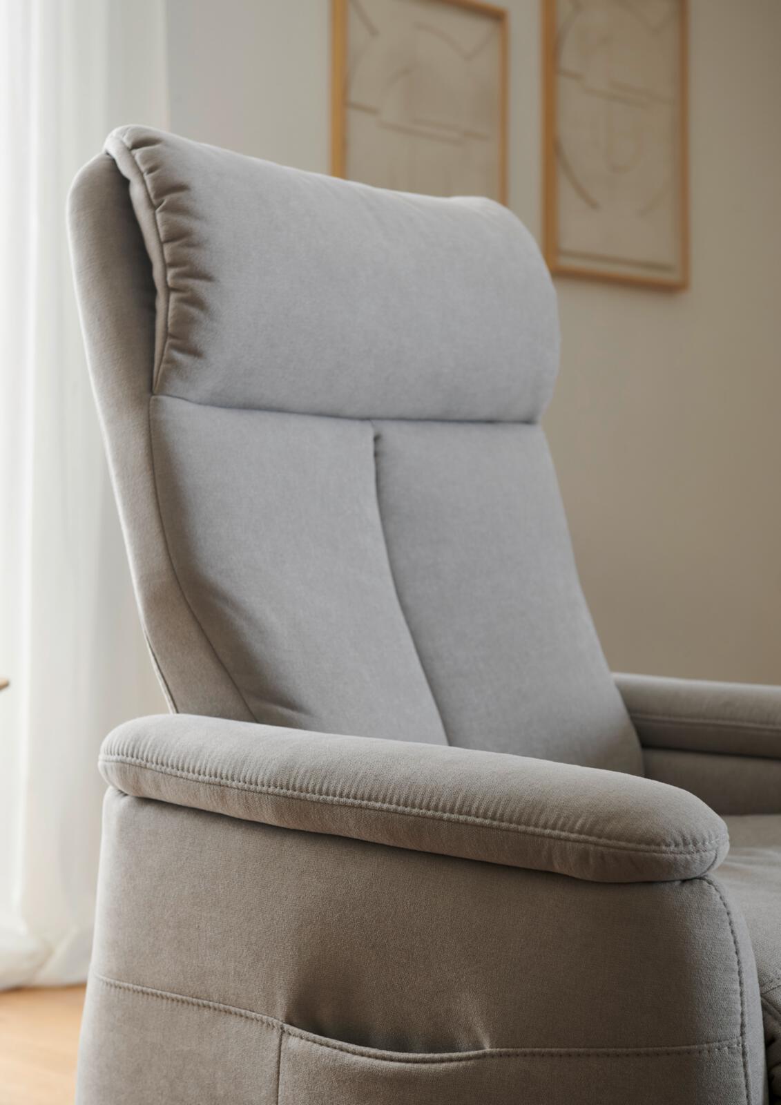 Polsteria Relaxsessel TIMELESS 1.0 COMFORT RELAXX in Olympia clean hellgrau