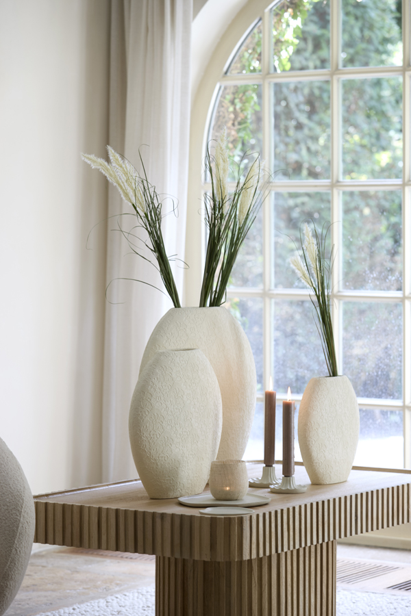 Light & Living Vase RENDA in Farbe cream, Pflanze, Glas, Tabelle, Blumen-Arrangement, Töpferei