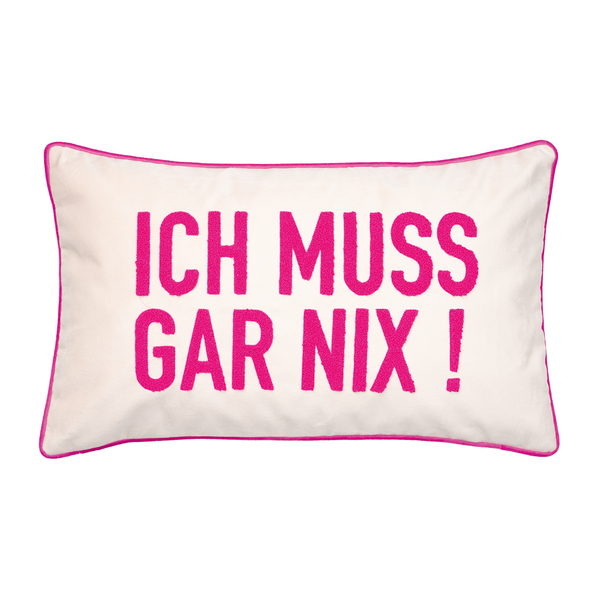 Pad Kissenhülle LETTERS ca. 30x50cm in Farbe sand, Kissen, Kissenbezug, Textkissen, Pink Schrift, Spruchkissen