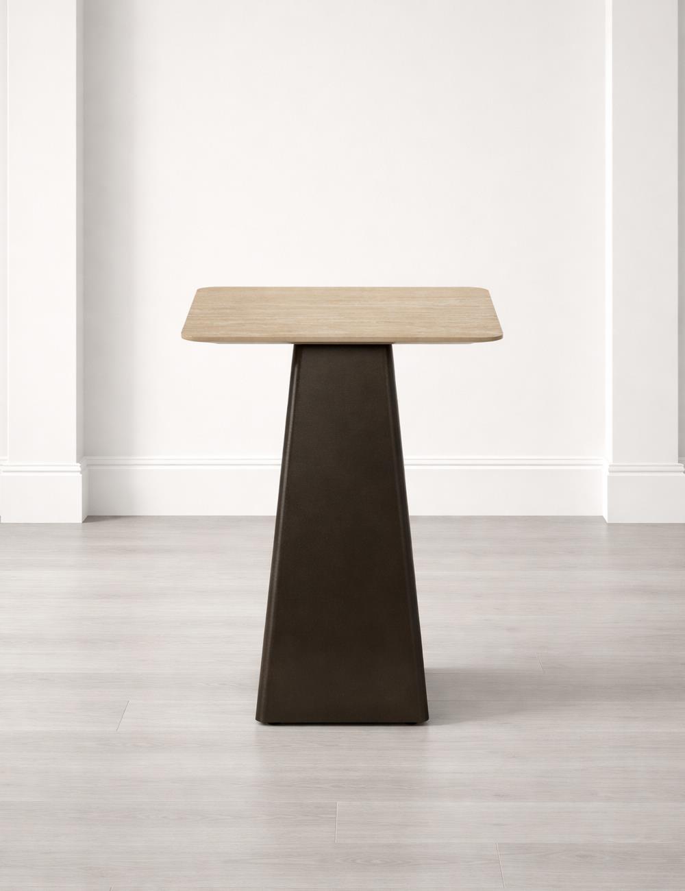COCO MAISON Milly beistelltisch h55cm , Beistelltisch, Holzplatte, Holzoberfläche, Basis braun, braune Farbe