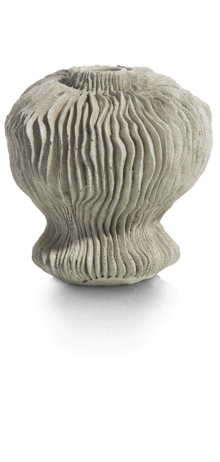 Coco Maison Kerzenhalter LOKI ca. B13 H12 T13 cm in Polyresin/Stein grau
