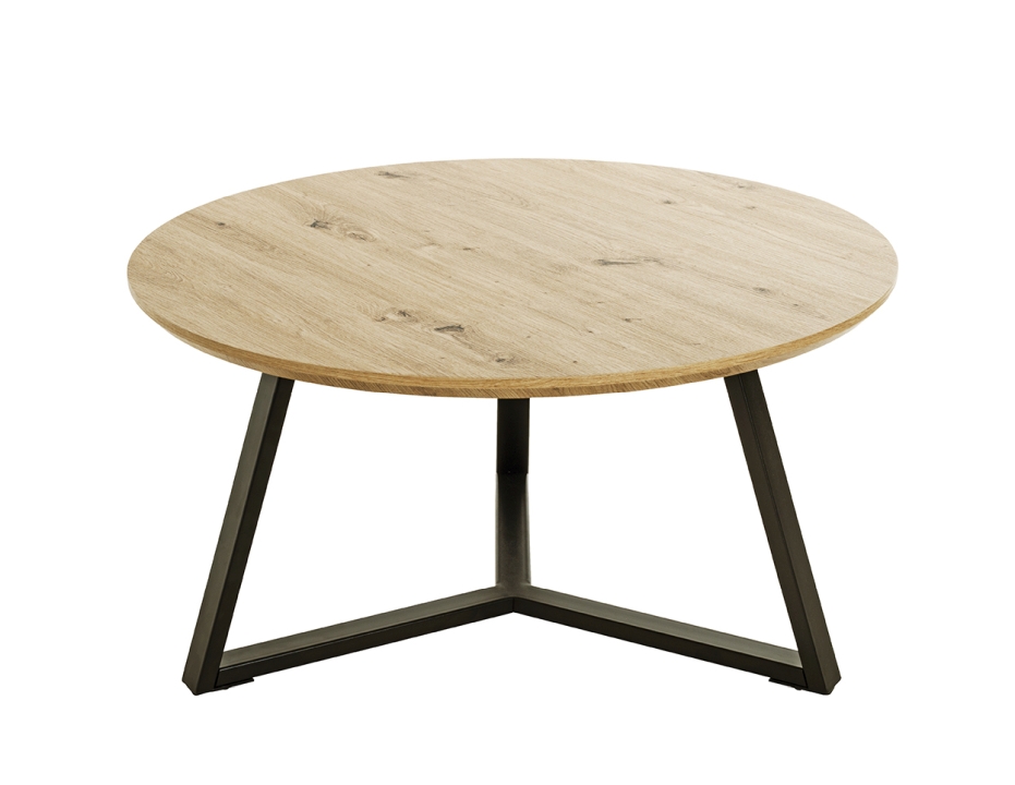 Haku Möbel Couchtisch in schwarz-Eiche, ca. H42xD80cm