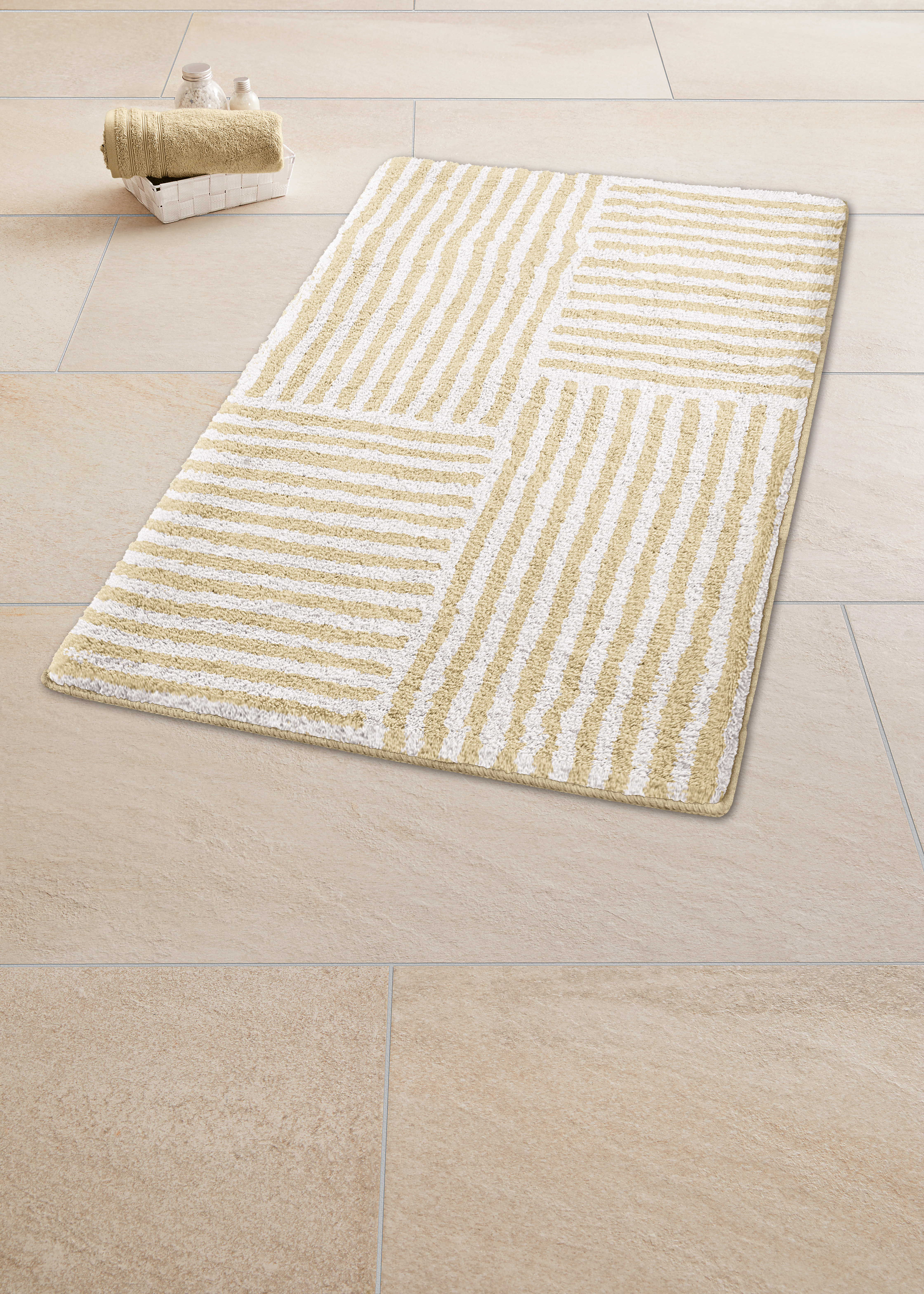 Kleine Wolke Badteppich CHELSEA ca. 60x90cm in Farbe Sandbeige