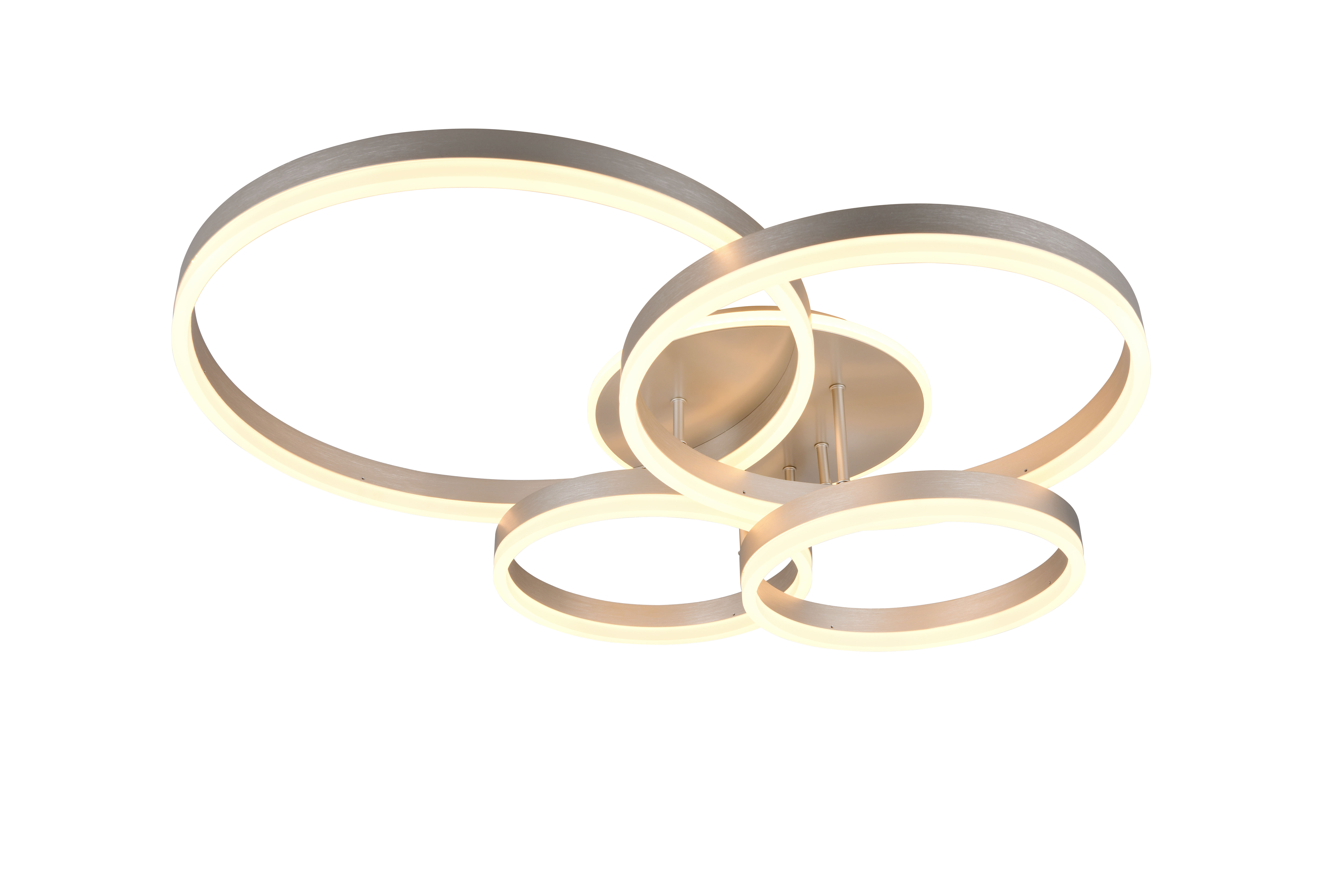Trio LED-Deckenleuchte DRAKE 1-flammig in Farbe Nickel matt, Kunststoff weiß, Zubehor, Schmuck, Ring, Deckenventilator, Elektrisches Gerät