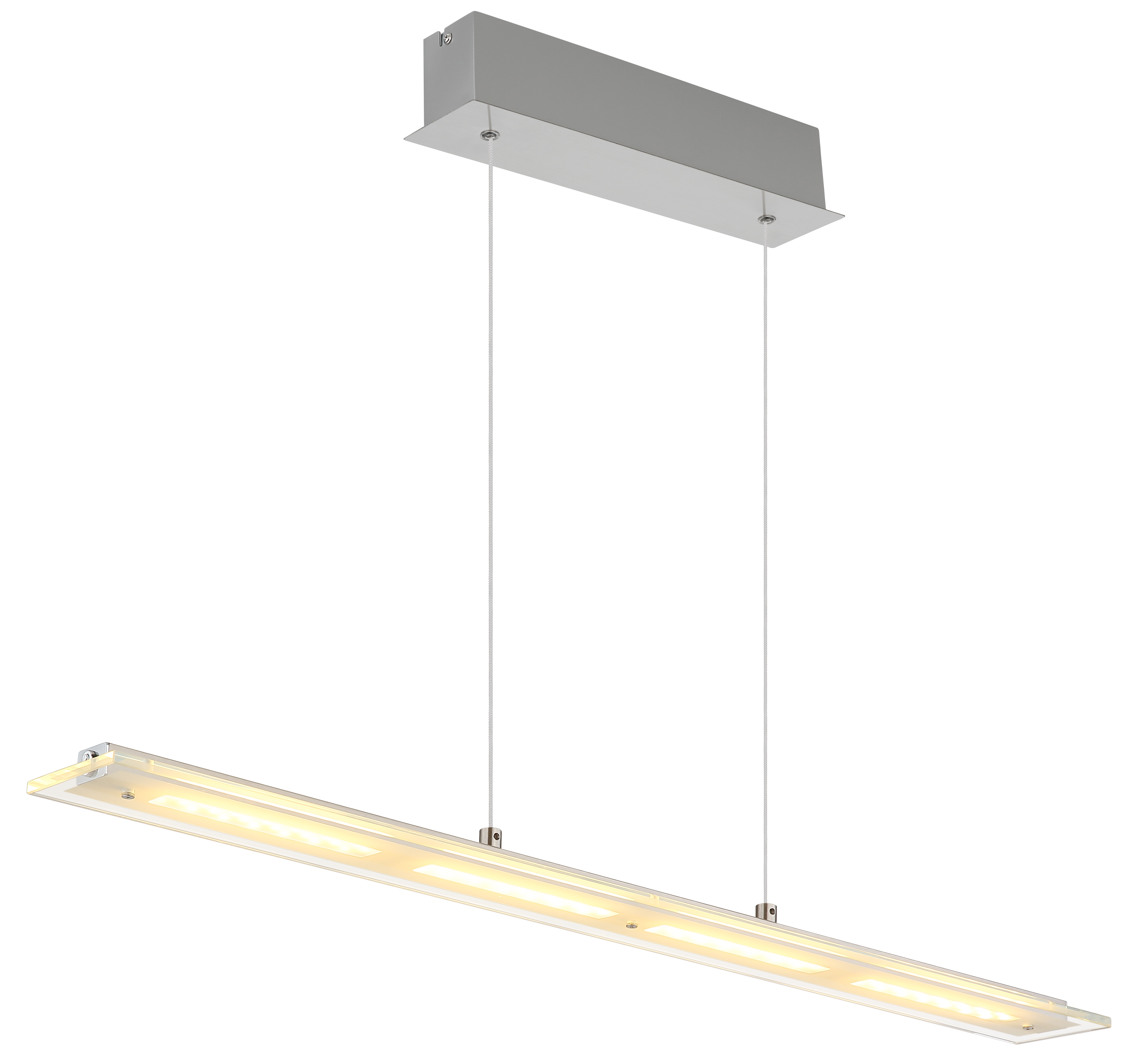 LED-Hängeleuchte in Fb. Nickel Matt, hängelampe, linearLampe, LED, Metall, Grau