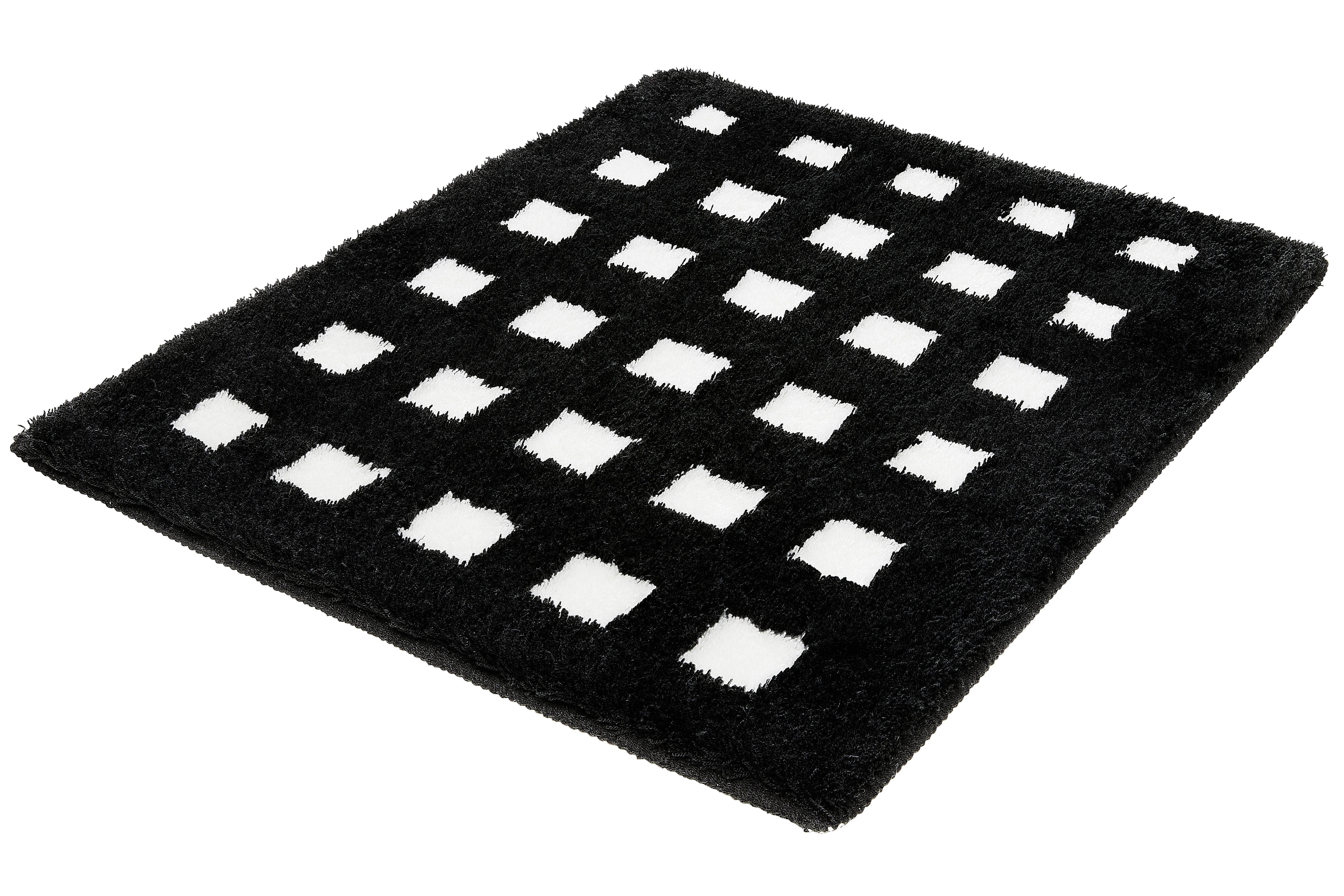 Kleine Wolke Badteppich BOXES ca. 55x65cm in Farbe Schwarz/Weiß