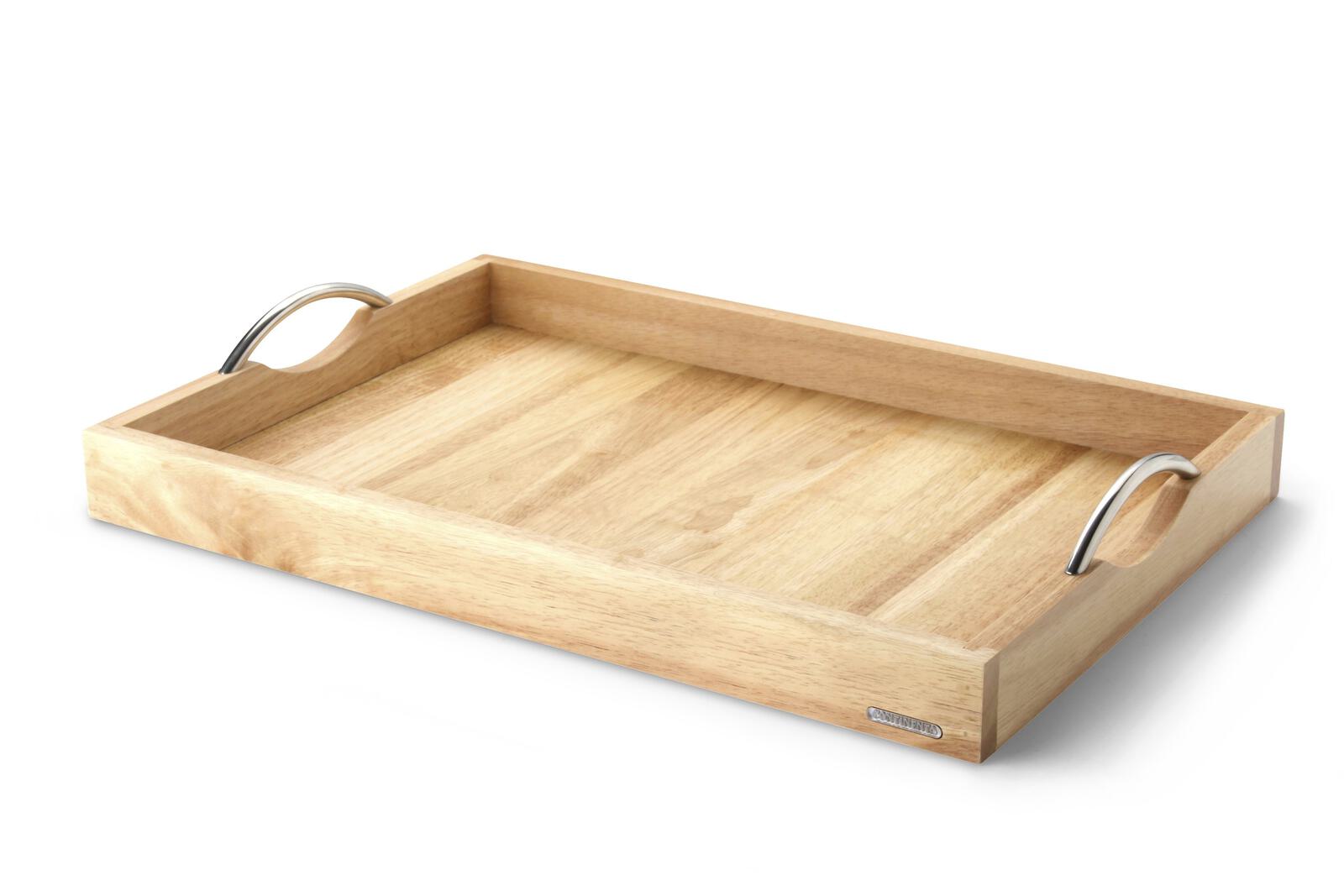Continenta Tablett 3011 ca. 53x5x36cm in Gummibaumholz Continenta Tablett 3011 ca. 53x5x36cm in Gummibaumholz