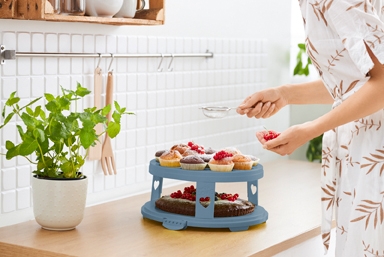 Rotho Tortenglocke XL 26cm mit Trays FRESH in Farbe Horizon Blue