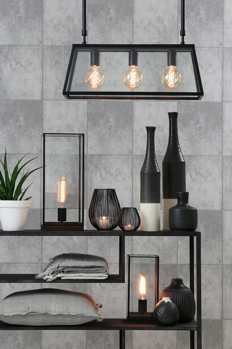 Light & Living Tischleuchte Askjer in Holzfarben Braun, Schwarz,