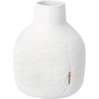 Vase GRÄSER IM WIND in Gräser im Wind, vase, weiß, texturiert, Rissstruktur, rund