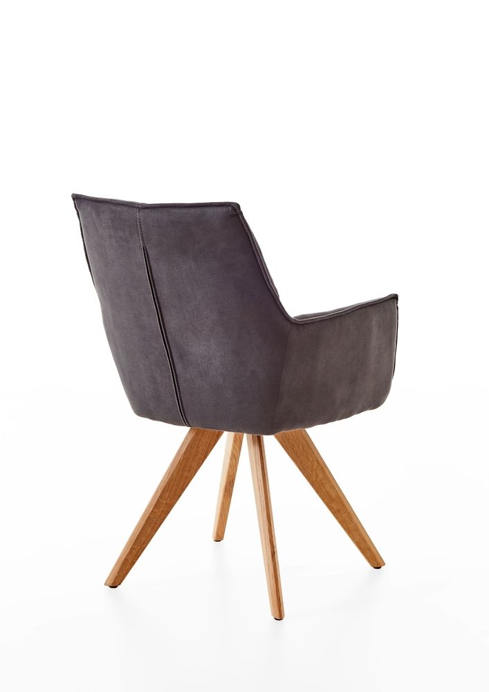 Niehoff Armlehnstuhl 4er-Set LATINA in Stoff Arizona platingrau, Moebel, Sperrholz, Holz, Stuhl, Handtasche