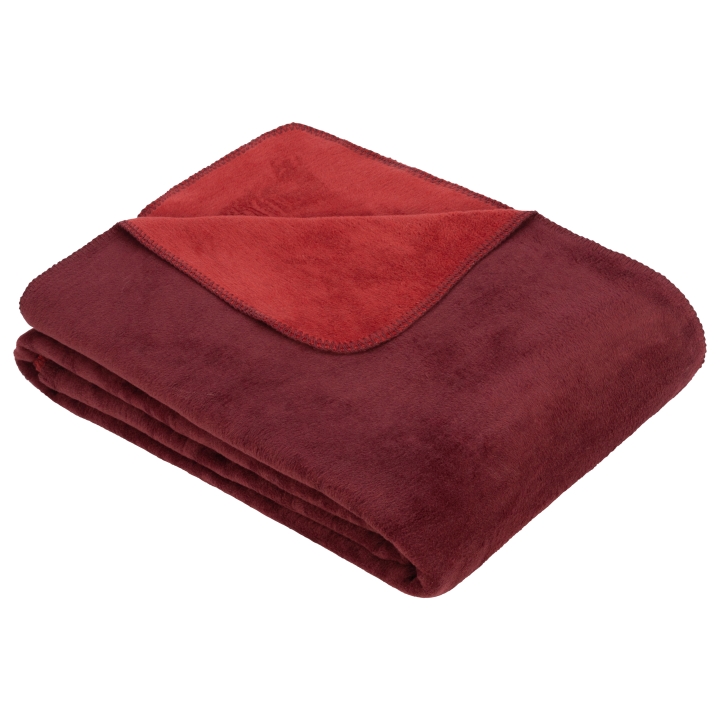 Ibena Uni-Decke-Doubleface DUBLIN 150x200cm in Farbe bordeaux/rost