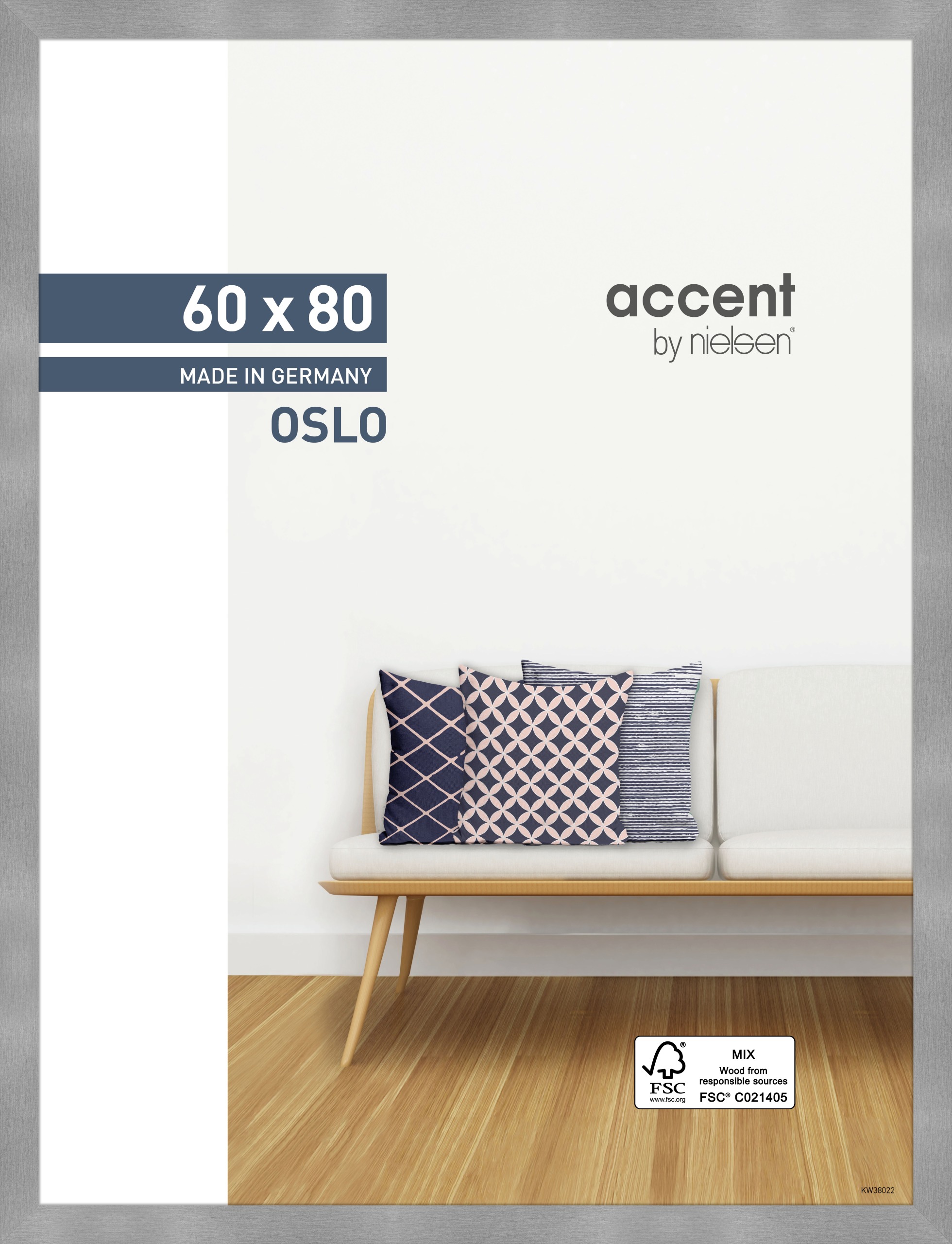 Accent by Nielsen Holz Bilderrahmen Oslo ca. 60x80cm in Farbe Silver