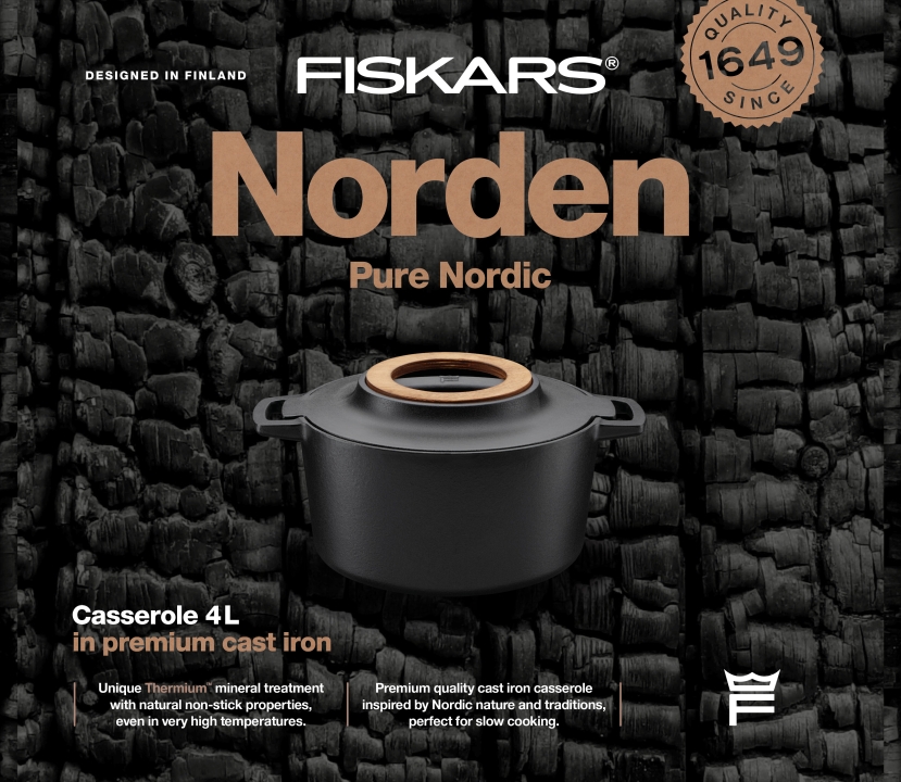 Fiskars Topf NORDEN 4Ltr. aus Gusseisen