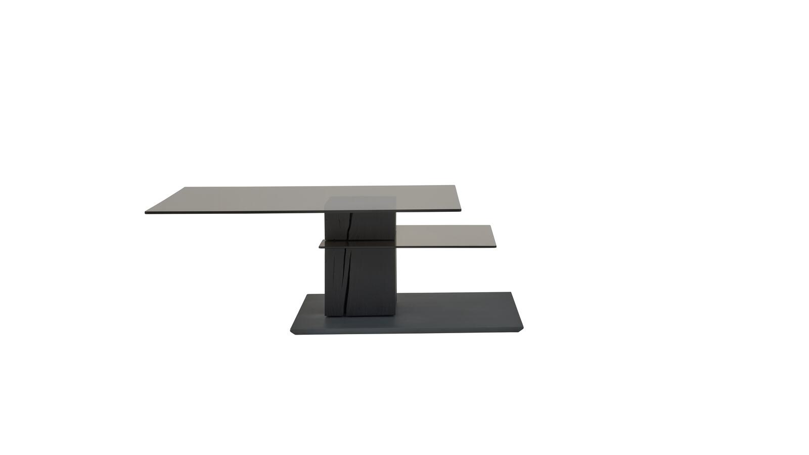 Couchtisch in **Glaspl. parsolbronze drehb.