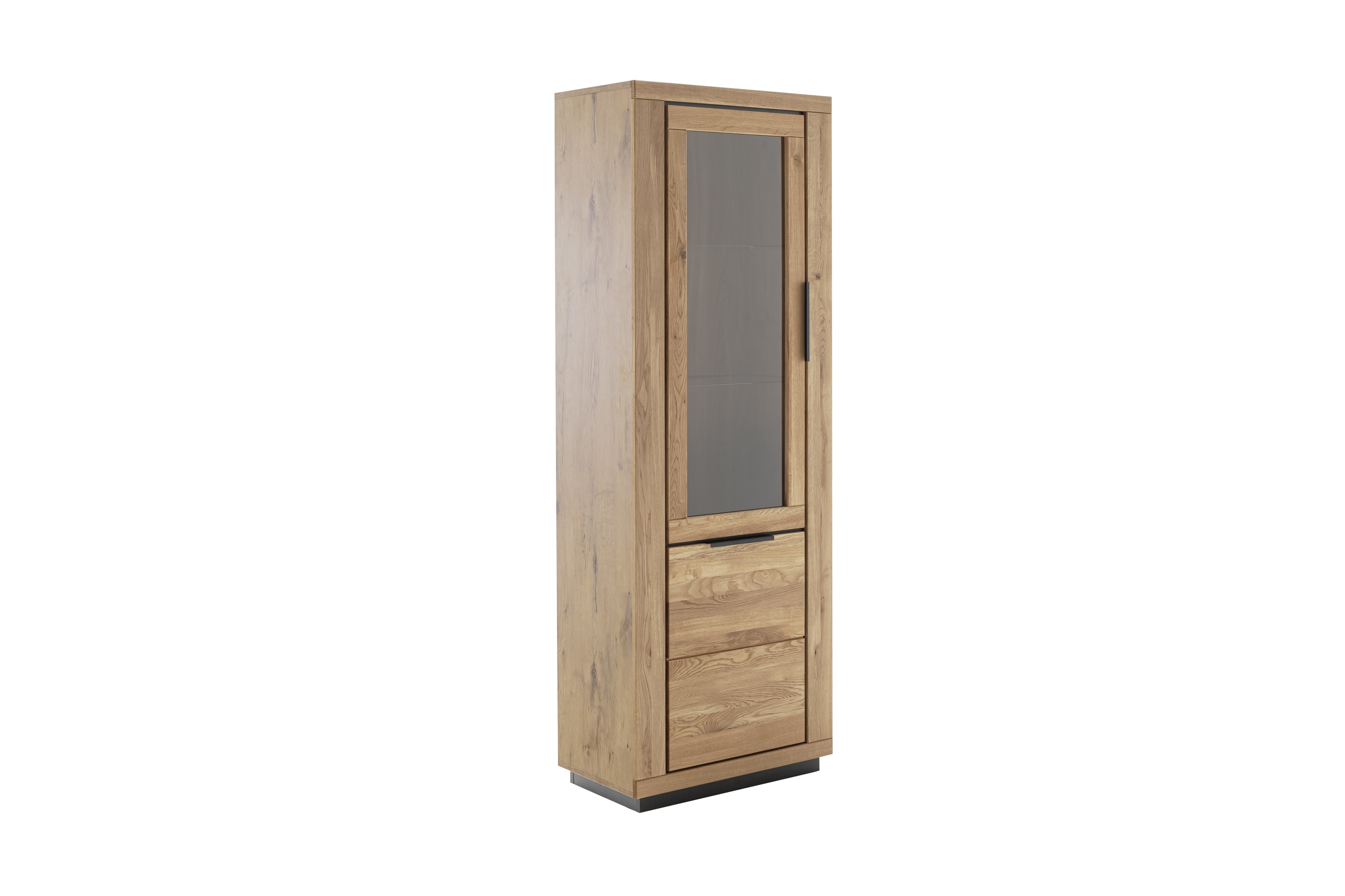 Vitrine GRENO in MCA Direkt Vitrine GRENO ca. B72 H200 T40 cm in Front Wildeiche massiv geölt