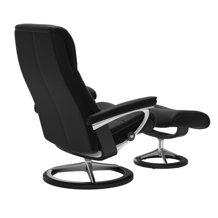 Stressless Sessel mit Hocker View (M) in Leder Paloma black