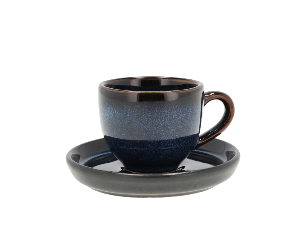 BITZ Espressotasse mit Untertasse 0,07 Liter in Farbe dunkelblau/schwarz BITZ Espressotasse mit Untertasse 0,07 Liter in Farbe dunkelblau/schwarz