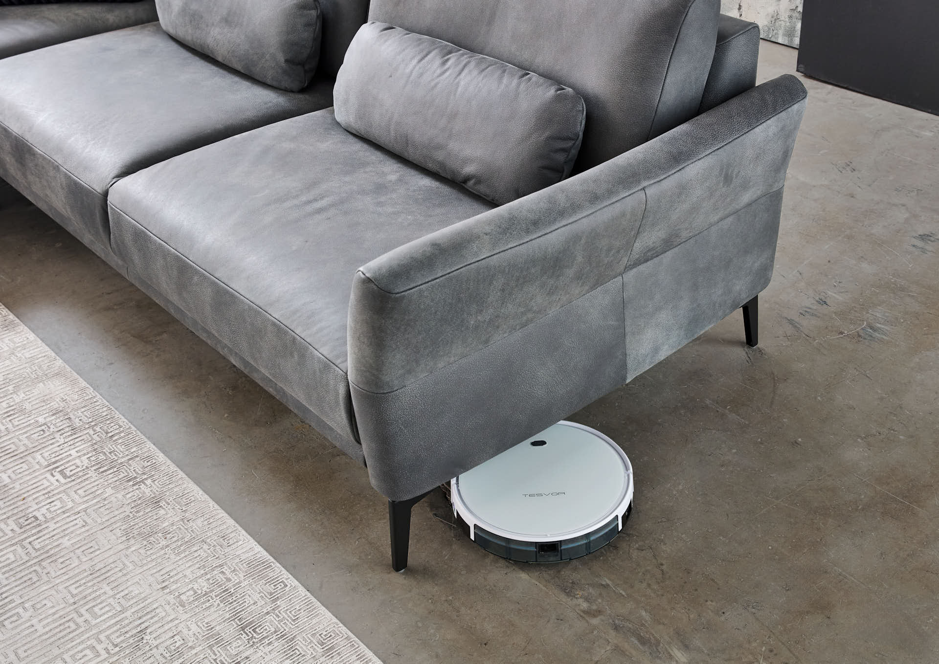 Polstergruppe PN-EM24126 ca. 298x254cm in Leder Aurelia graphit, Sofa, Grau, Stoff, Ecksofa, Sofamodell