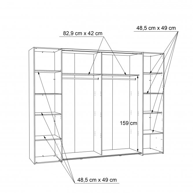 Forte Möbel Schwebetürenschrank NARAGO in Artisan Eiche/Betonoptik dunkelgrau Forte Möbel Schwebetürenschrank NARAGO in Artisan Eiche/Betonoptik dunkelgrau