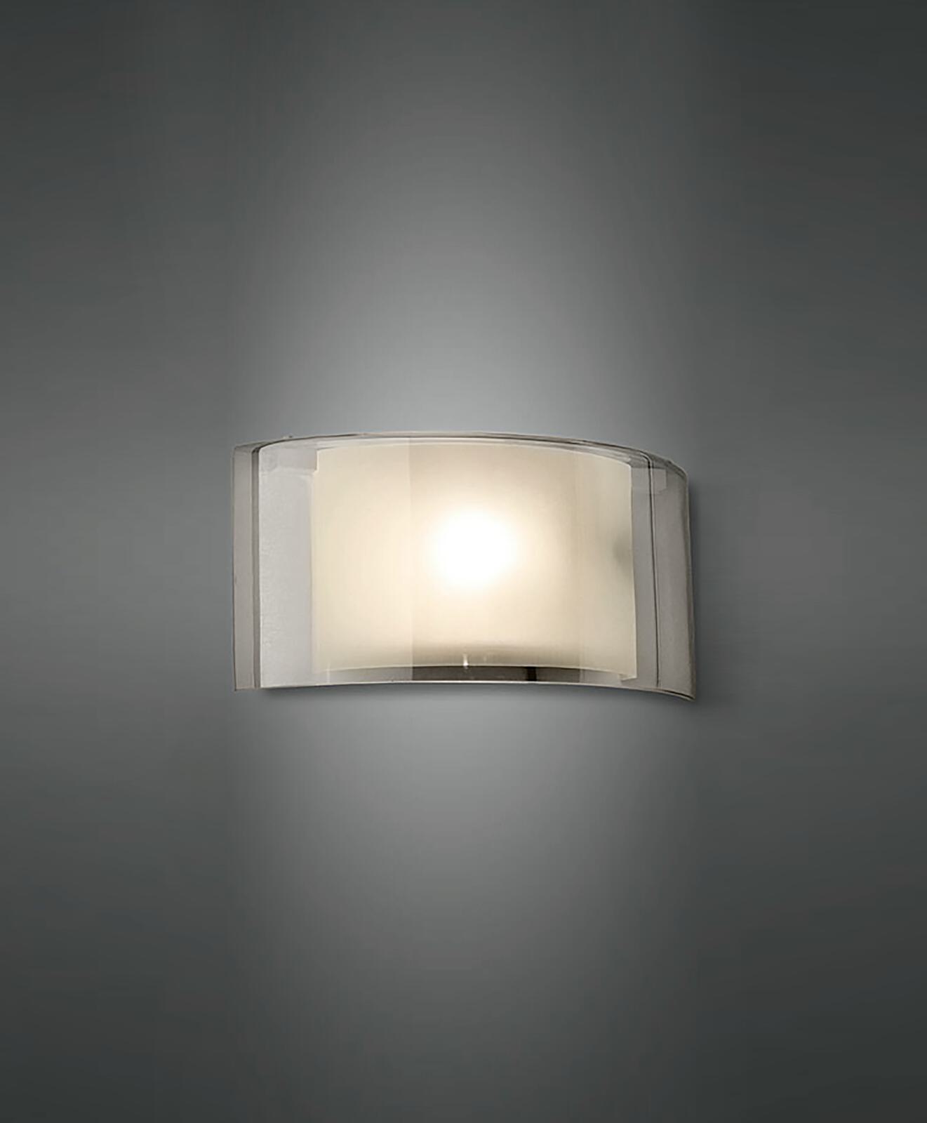 Wandleuchte Alide in grau transparent/Glas