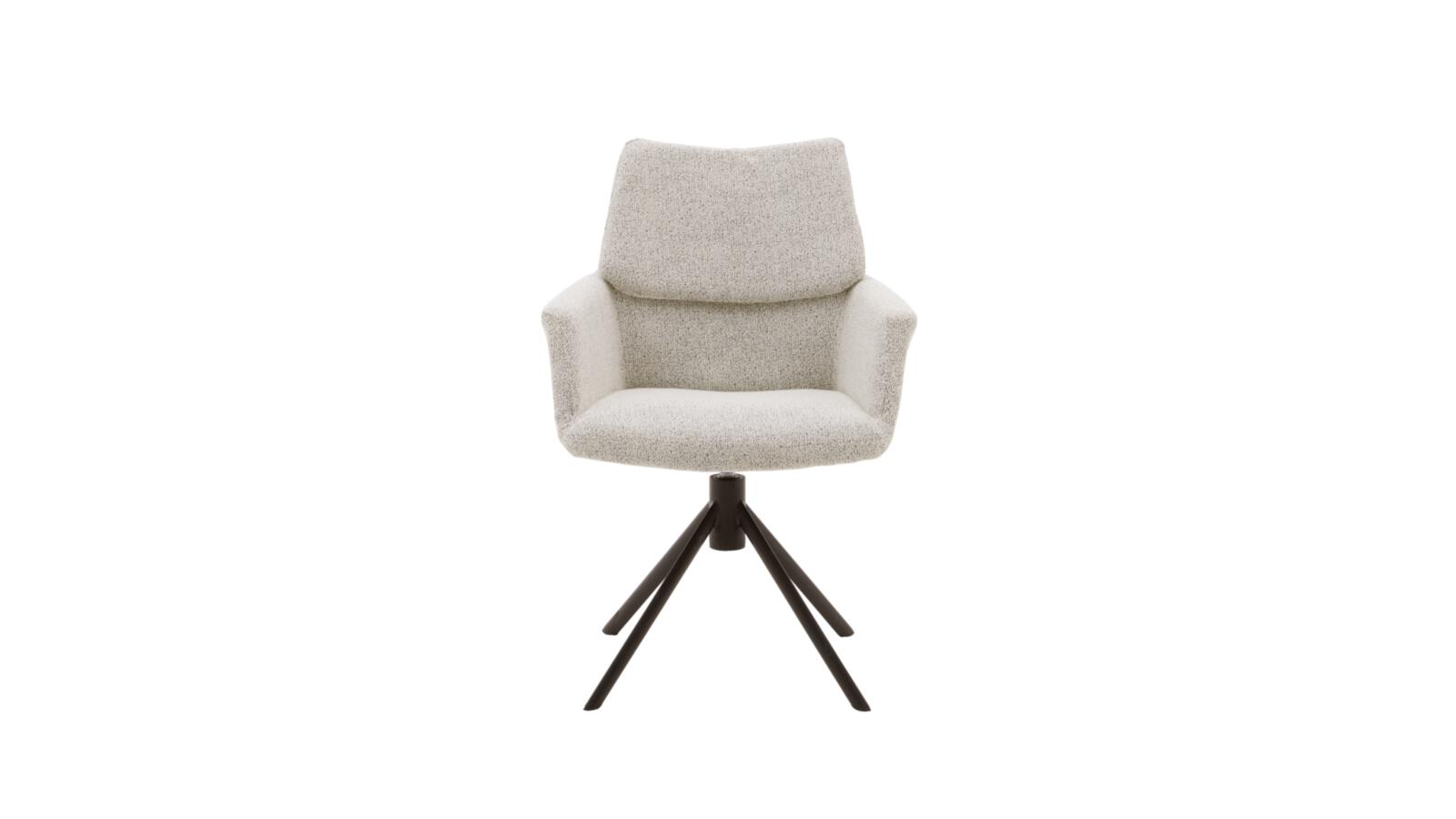Interliving Armlehnenstuhl IL 5118 in Stoff Bouclé Elegant champagne, Sessel, Schreibtischstuhl, Polsterstuhl, Stuhl mit Drehfuß, Beige Samt