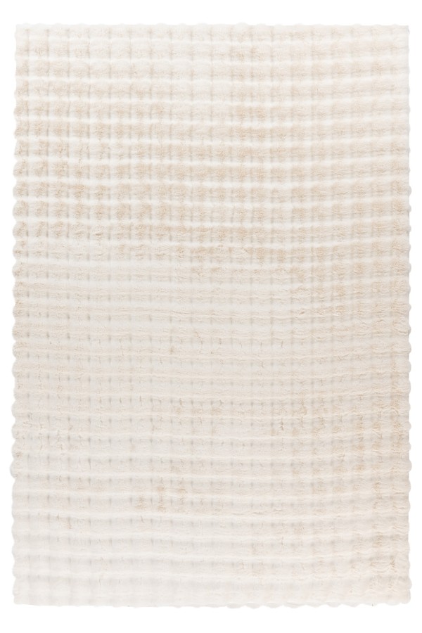 Webteppich HARMONY ca. 200x290cm in Farbe ivory, Wollteppich, Strukturmuster, Kissen-Teppich, cremefarben, rug-texture