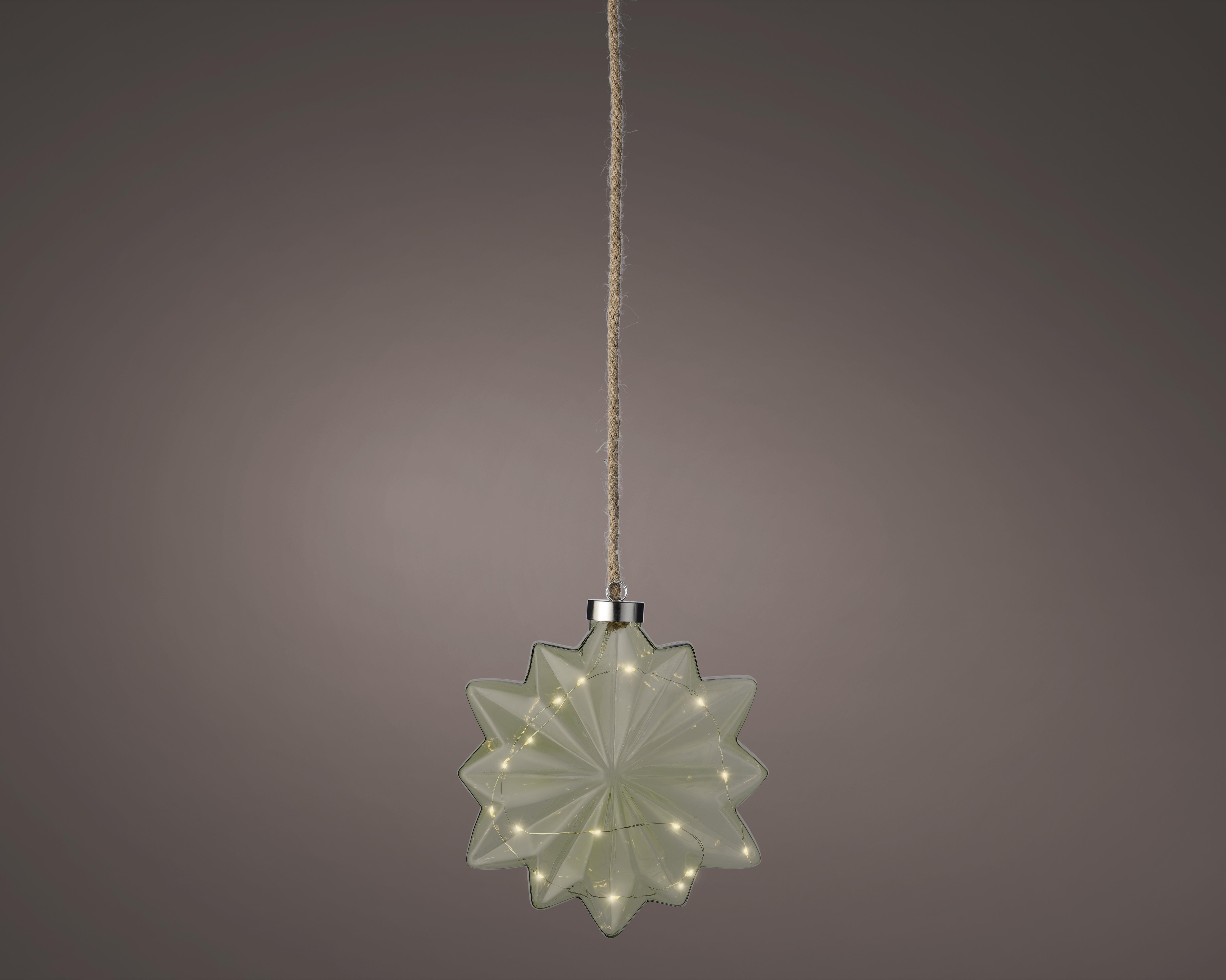 Kaemingk LED Blume indoor 487601 ca. B19 H19 cm in Grün/Weiß, Zubehor, Schmuck, Halskette