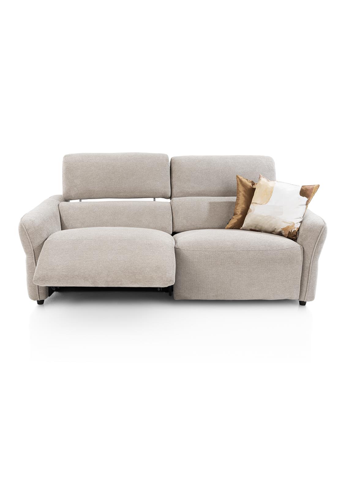 Henders & Hazel 3-Sitzer ANGLET 56410-001, Sofa, Ecksofa, Samtbezug, Beige, Zierkissen