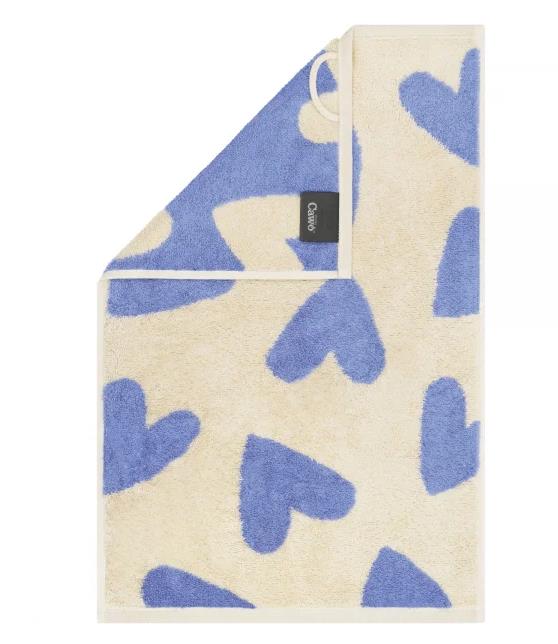 Cawö Gästetuch HEART BEATS 30x50cm in Farbe capri Cawö Gästetuch HEART BEATS 30x50cm in Farbe capri, Handtuch, Badezimmer, Herz-Muster, Blau-Beige, Baumwolle