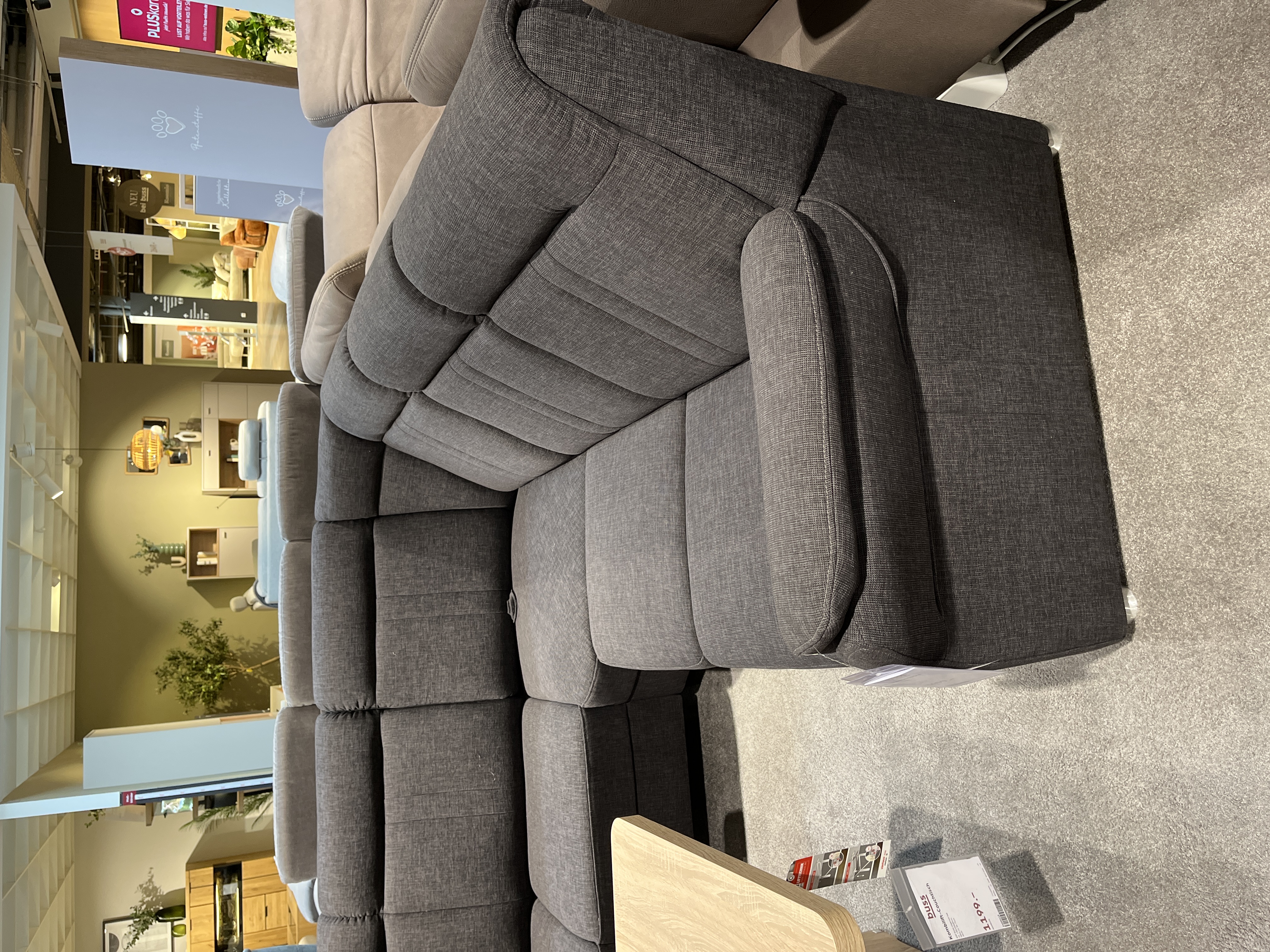 Polsterrundecke OS-PP1003 in Vincent / Vincent anthrazit, sofа, couch, sectional, dunkelgrau, Stoff